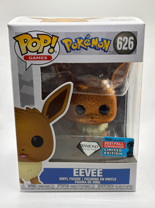 Funko POP! Games Pokemon #626 Eevee Diamond 2021 Fall Con FRENLY BRICKS - Open 7 Days
