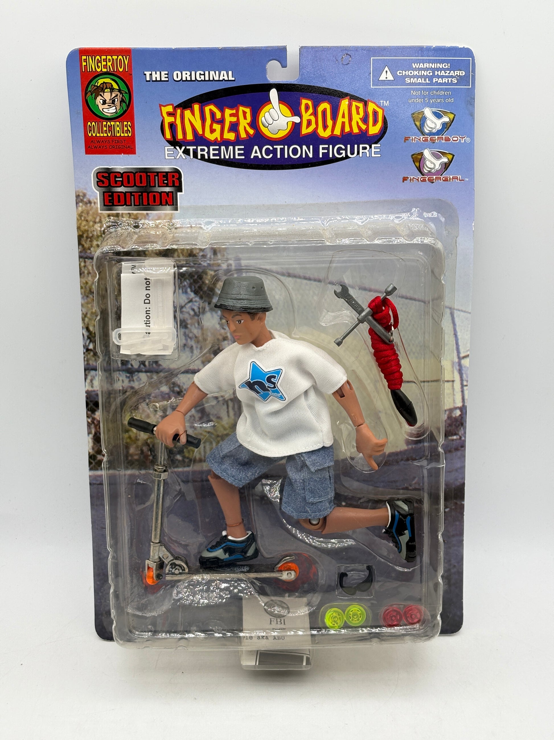 Vintage Finger Board Extreme Action Figure Scooter Edition (Red Rope)