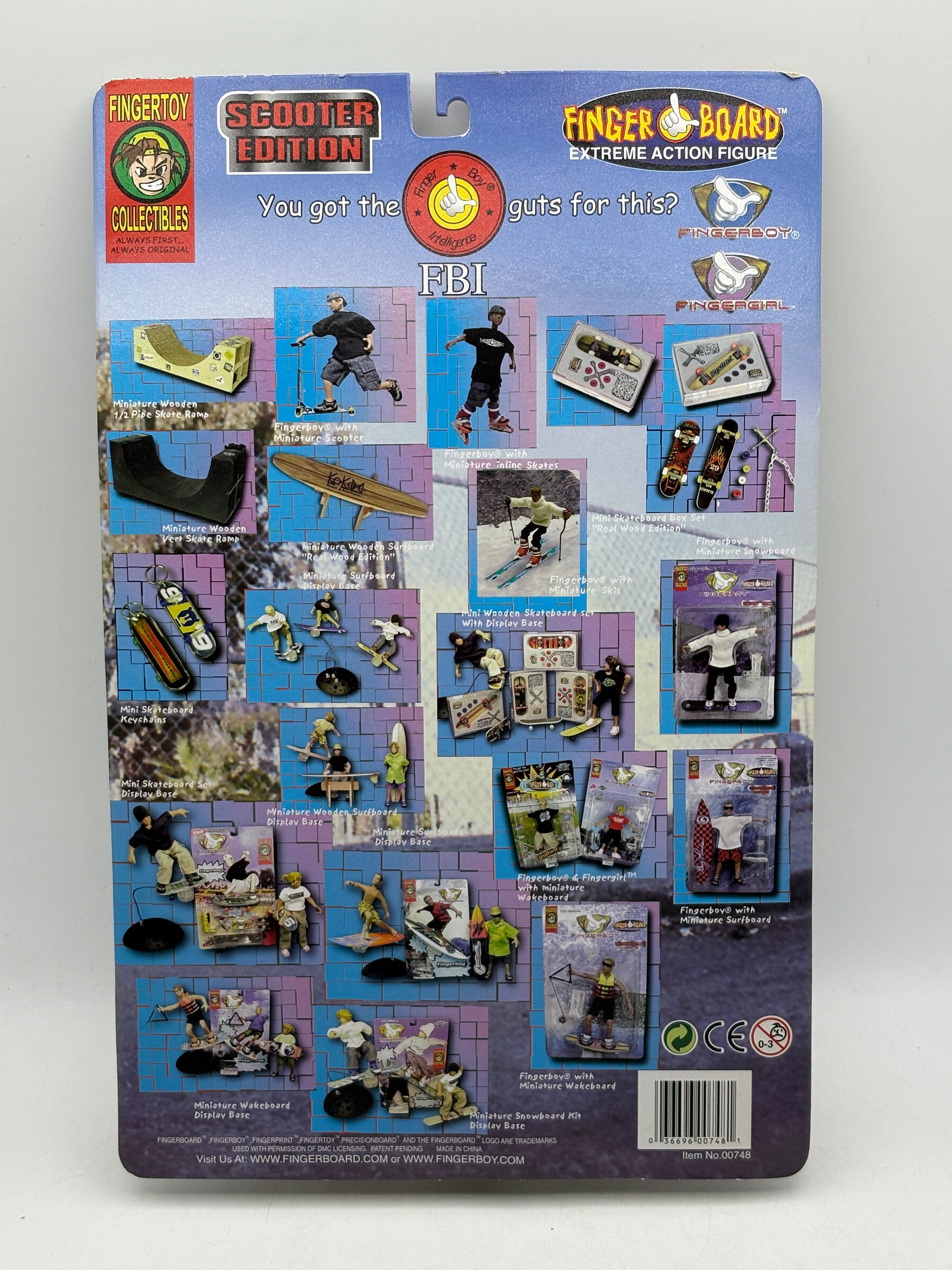 Vintage Finger Board Extreme Action Figure Scooter Edition (Blue Rope)