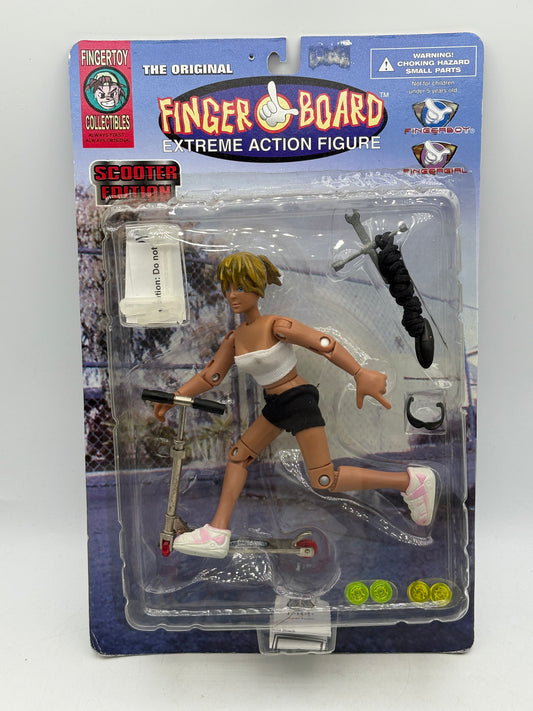 Vintage Finger Board Extreme Action Figure Scooter Edition Girl (Black Rope)