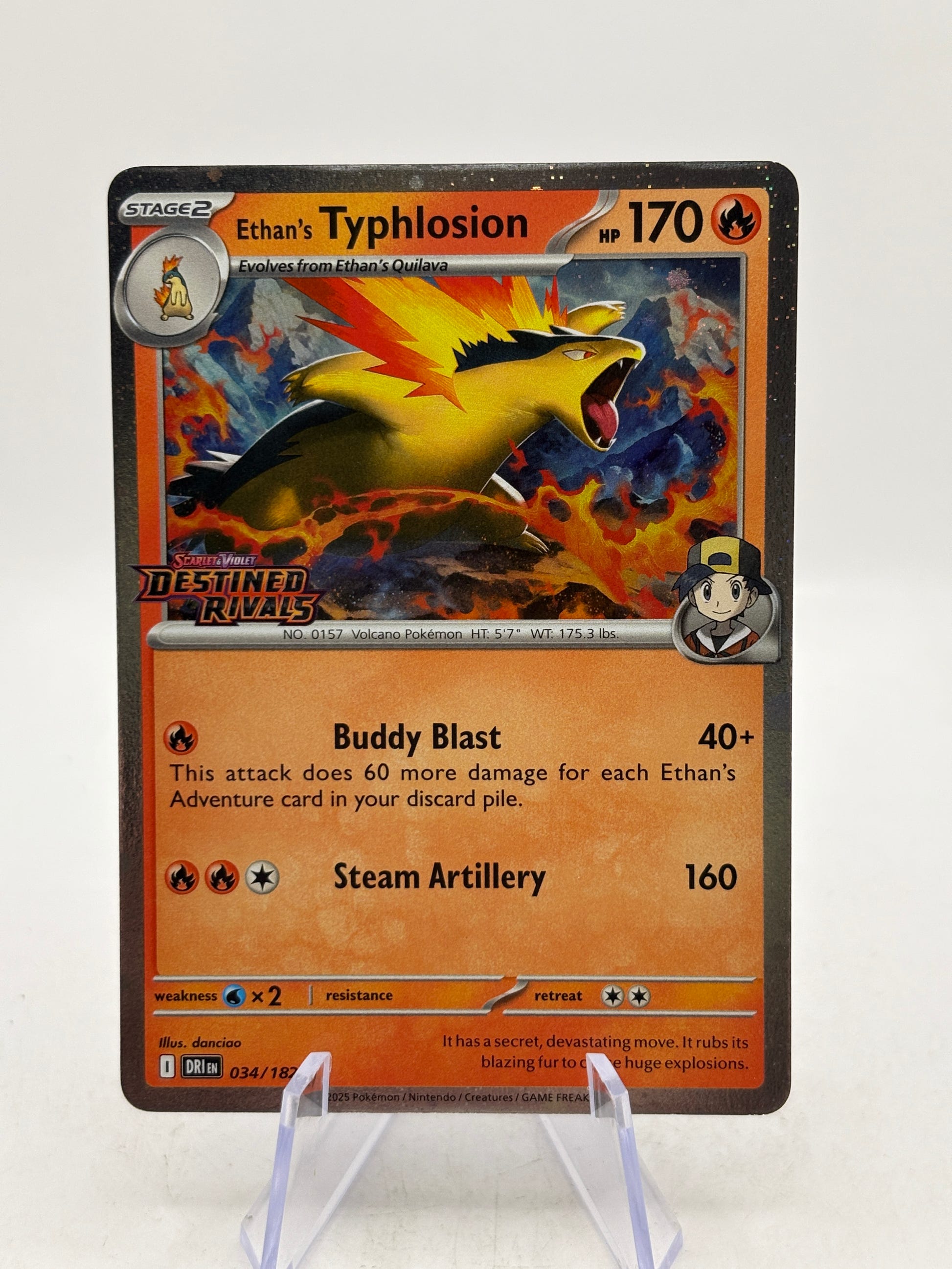Pokemon TCG Destined Rivals - Ethan’s Typhlosion 034/182 Stamped Rare NM image 1