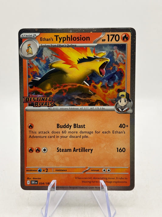 Pokemon TCG Destined Rivals - Ethan's Typhlosion 034/182 Stamped Rare NM