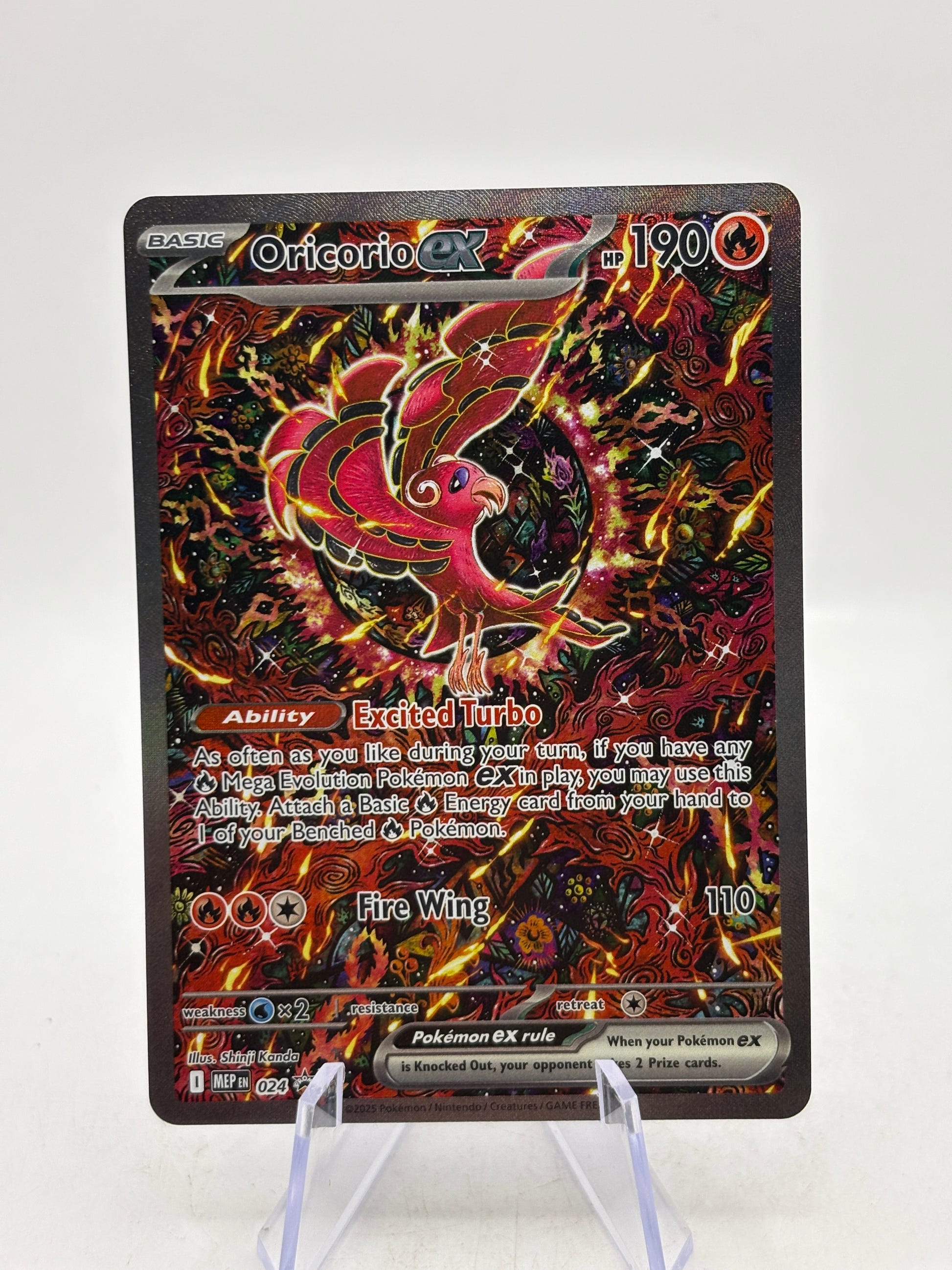 Pokemon TCG Mega Promo - Oricorio EX 024 Black Star Illustration NM image 1