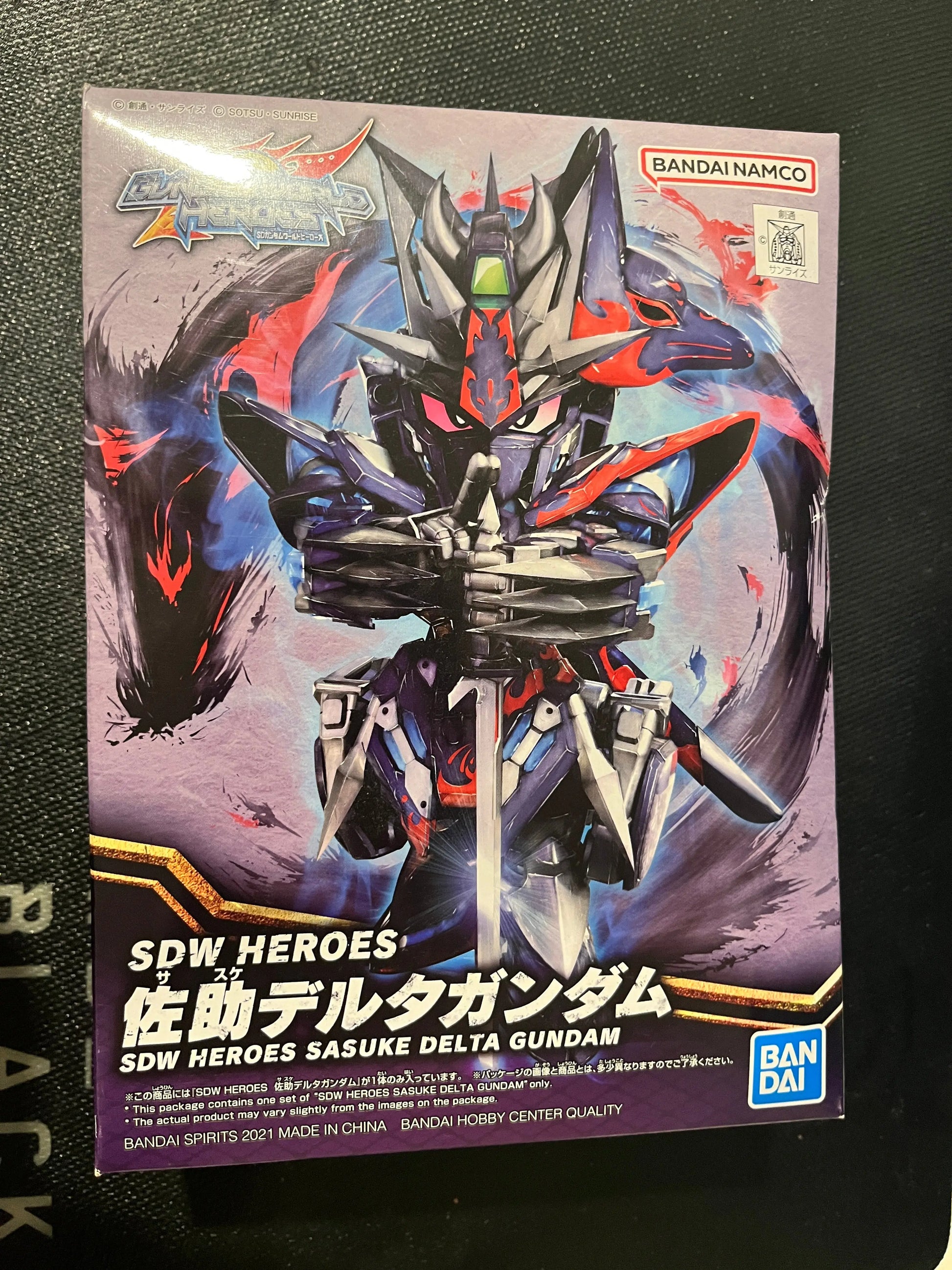 BANDAI SPIRITS SDW HEROES Sasuke Delta Gundam Color-coded Plastic Model (Build With Box) FRENLY BRICKS - Open 7 Days
