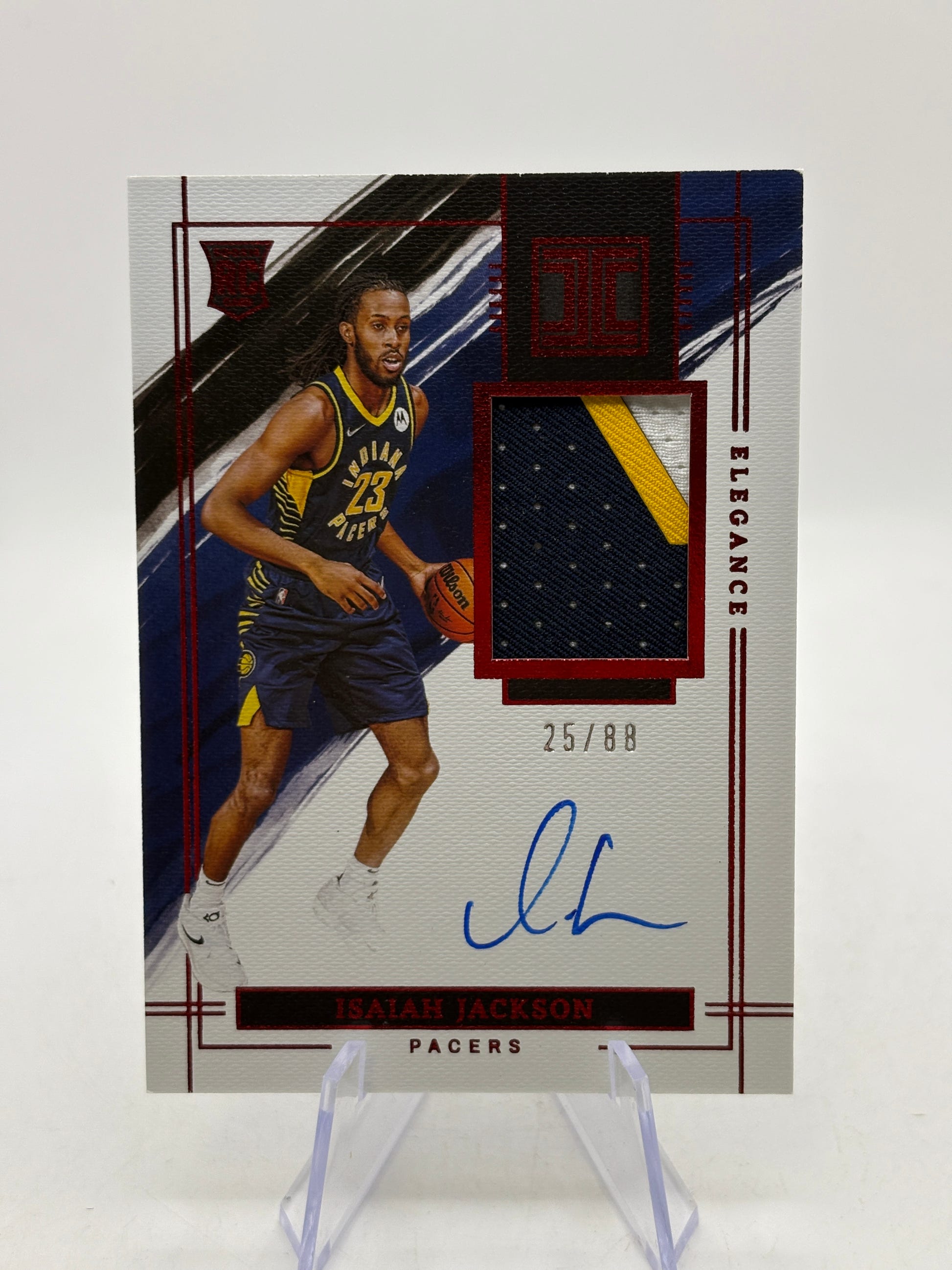 2021-22 Impeccable Basketball #122 Isaiah Jackson Rookie Patch Auto /88 image 1