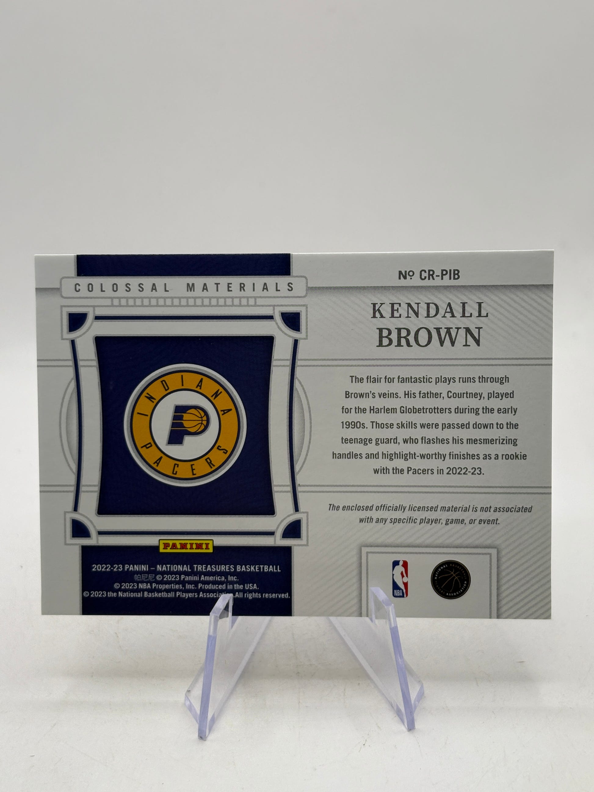 2022-23 Panini National Treasures #CR-PIB Kendall Brown Colossal Patch /99 image 2