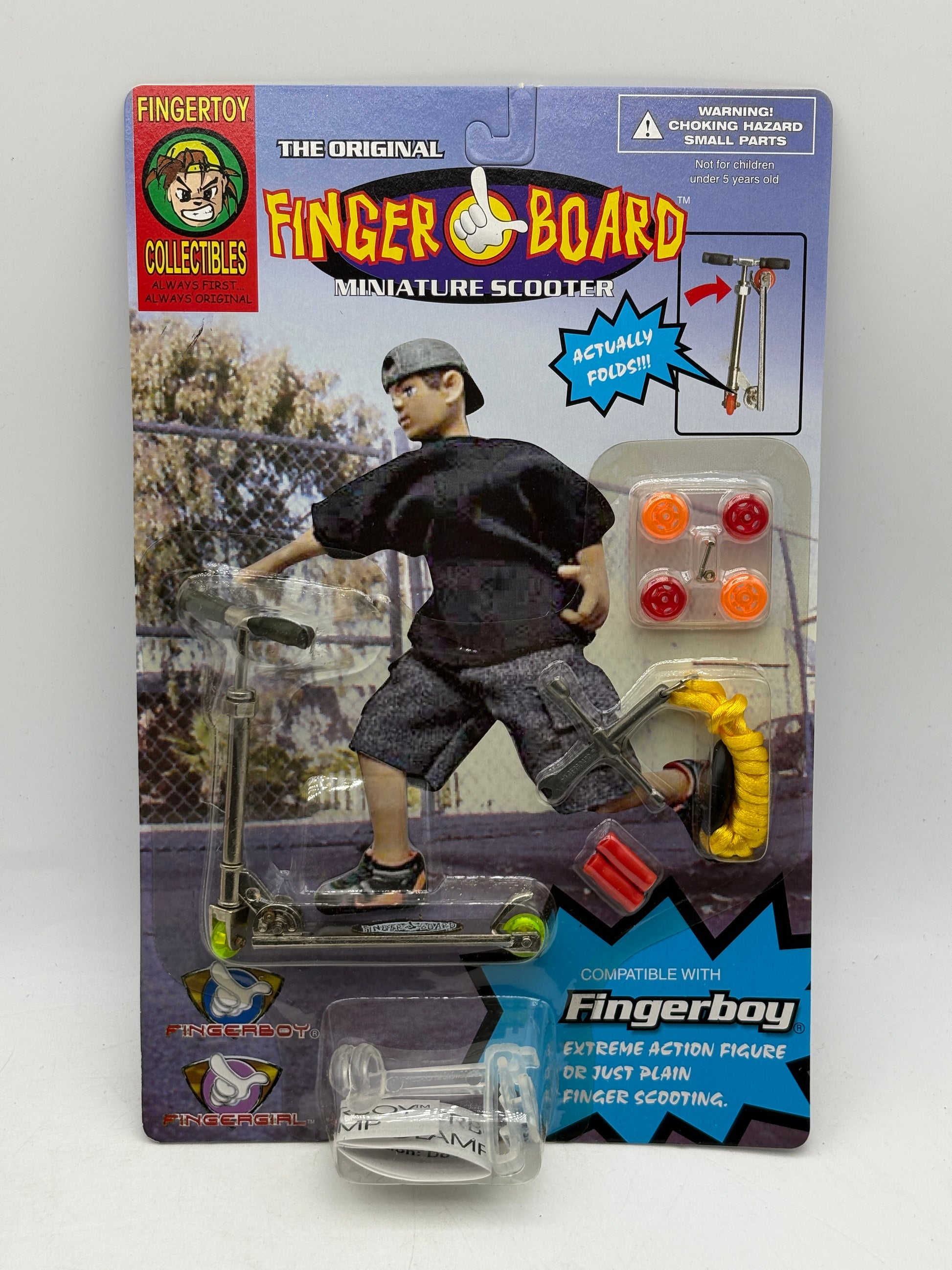 Vintage Finger Board Miniature Scooter Brand New Sealed (Yellow  Rope)