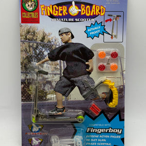 Vintage Finger Board Miniature Scooter Brand New Sealed (Yellow  Rope)