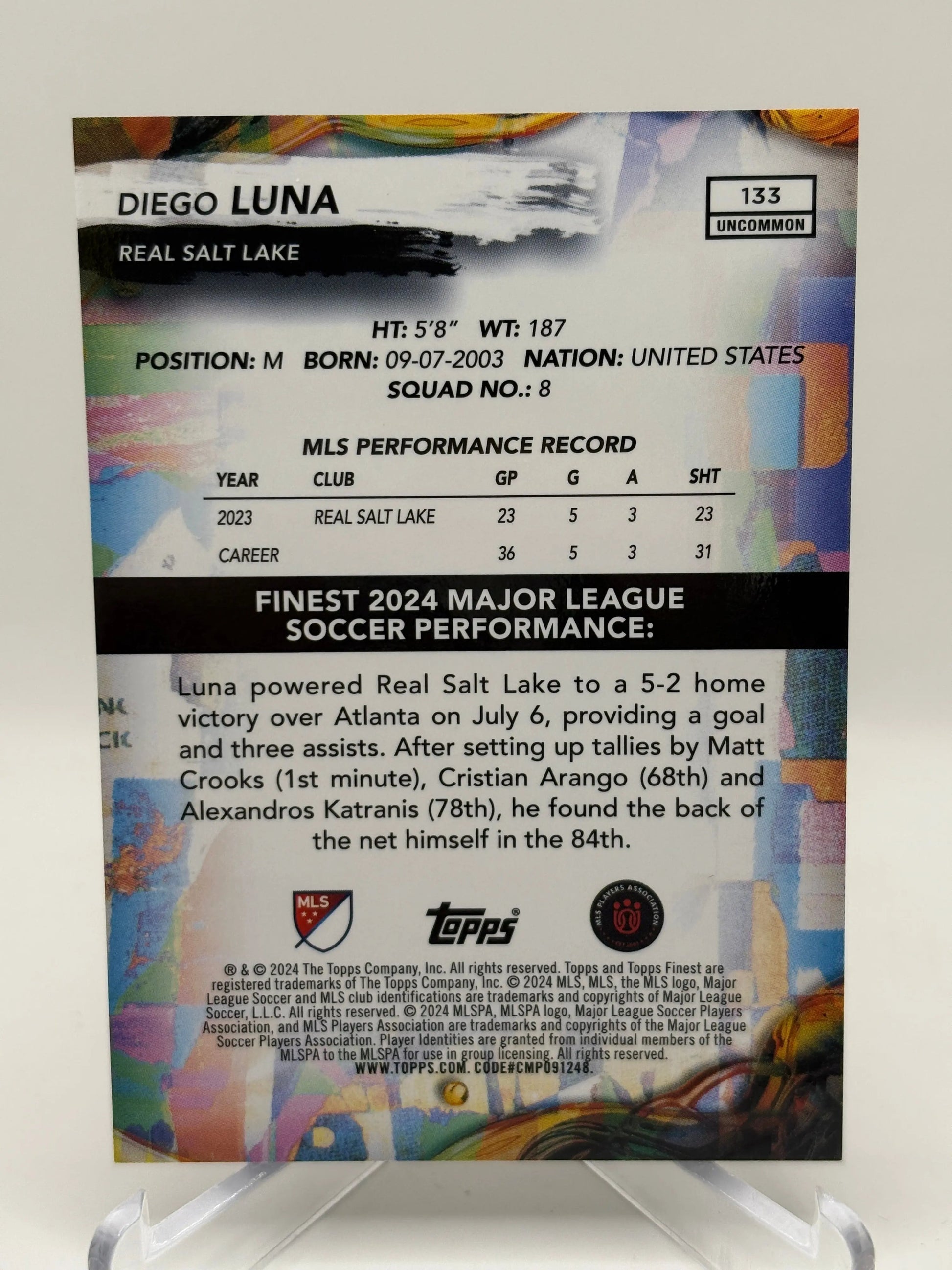 2024 Topps Finest MLS - Diego Luna /50 Gold FRENLY BRICKS - Open 7 Days