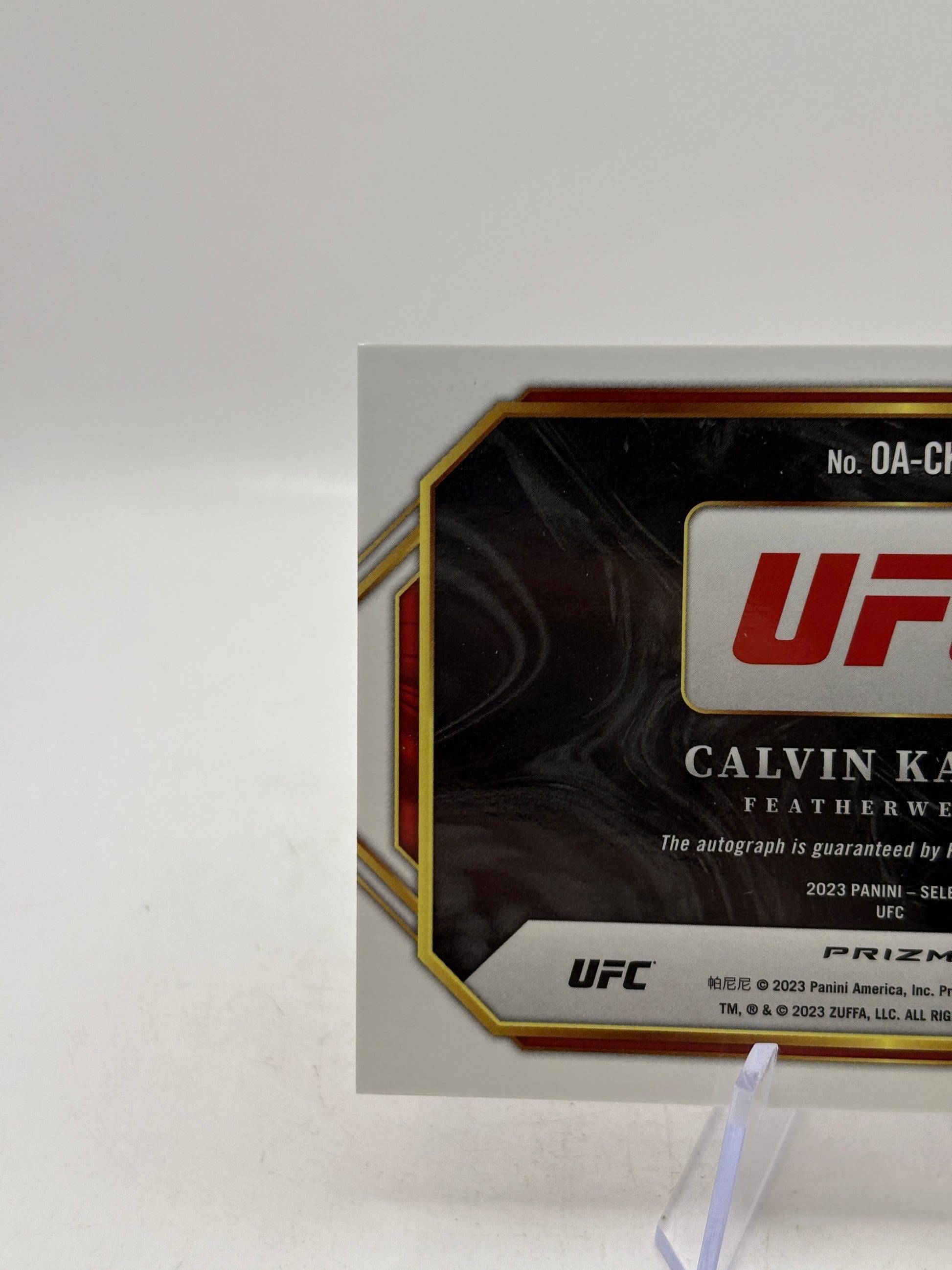 2023 Panini Select UFC #OA-CKT Calvin Kattar Octagon Action Auto /99 Red image 3