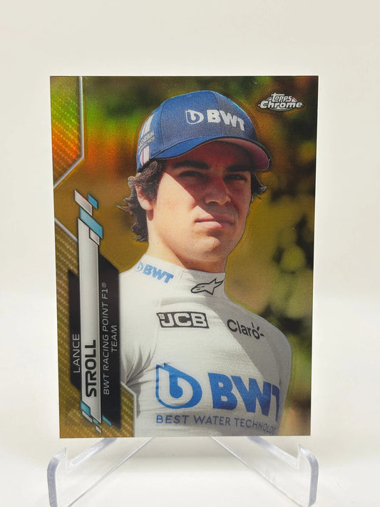 2020 Topps Chrome F1 - Lance Stroll 28/50 Gold Refractor FRENLY BRICKS - Open 7 Days
