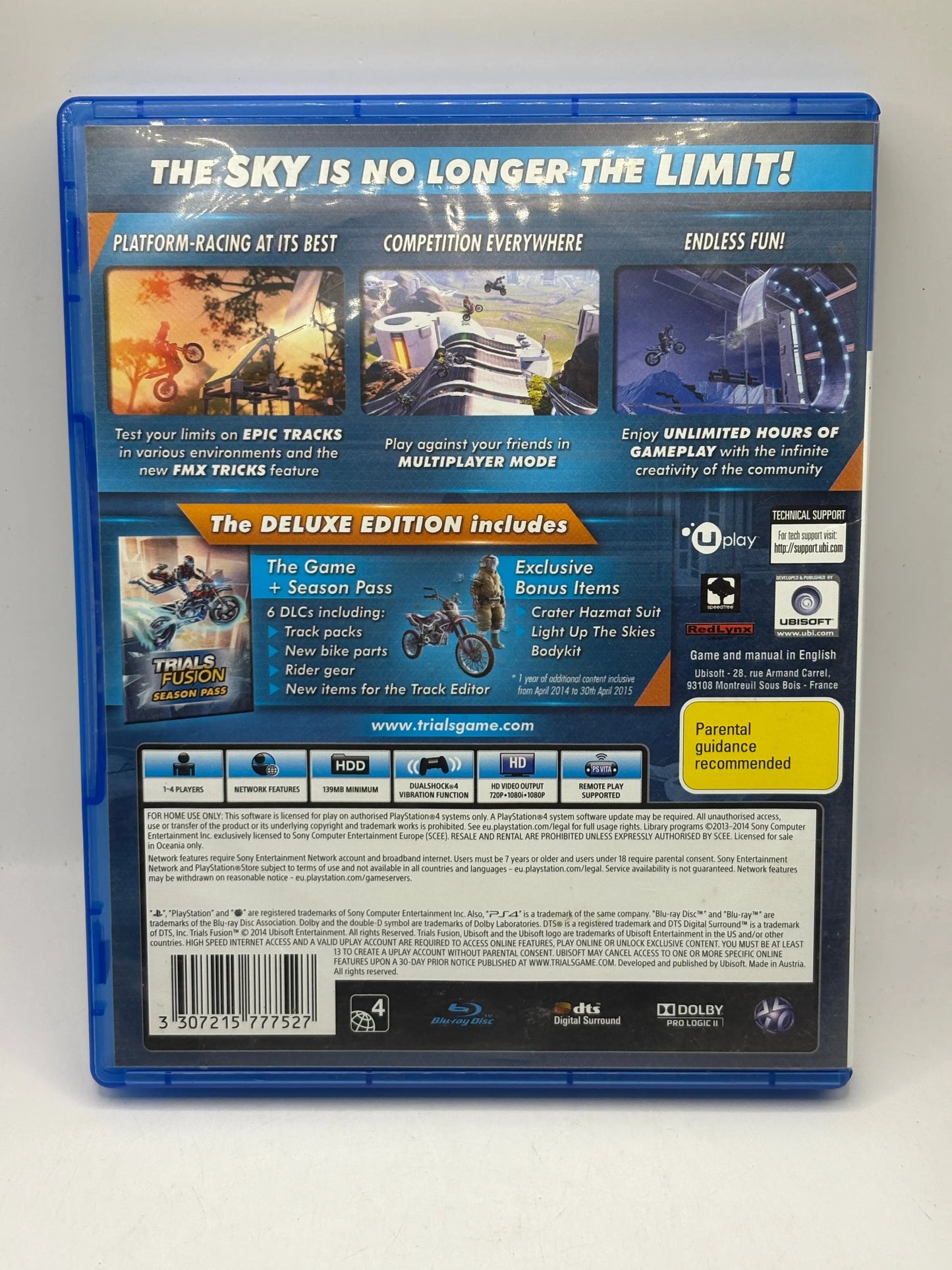 Sony Playstation 4 Trials Fusion Video Game FRENLY BRICKS - Open 7 Days