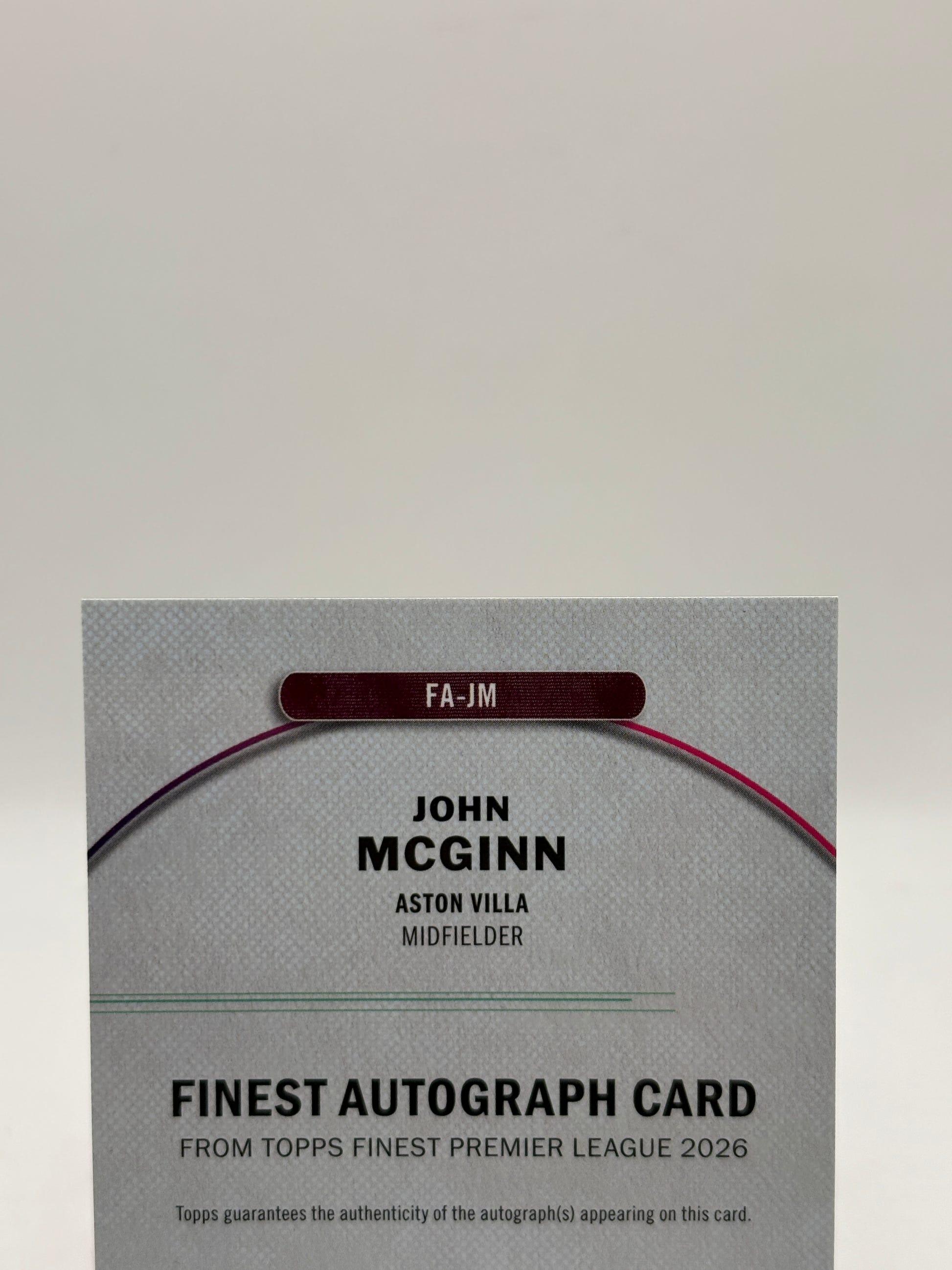 2026 Topps Finest Premier League #FA-JM John Mcginn Auto /150 image 3