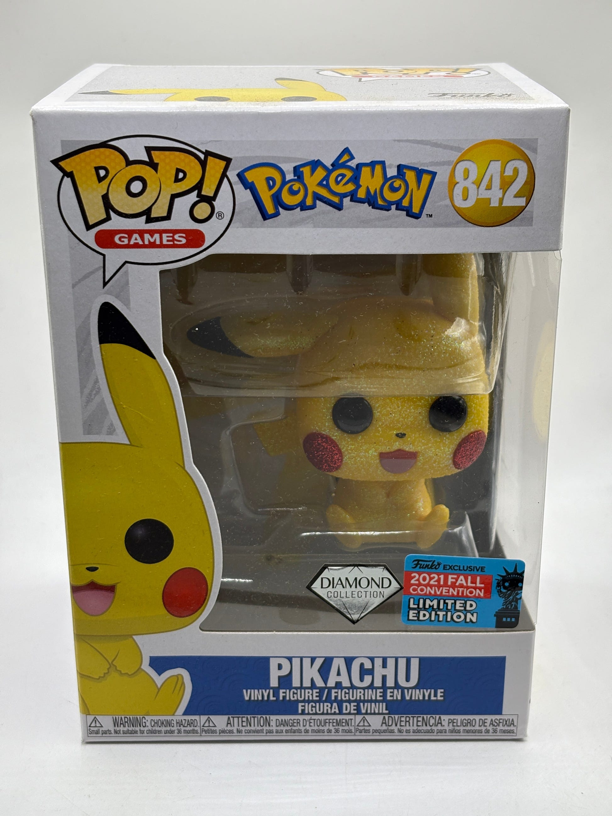 Funko POP! Games Pokemon #842 Pikachu Diamond 2021 Fall Con FRENLY BRICKS - Open 7 Days image 1