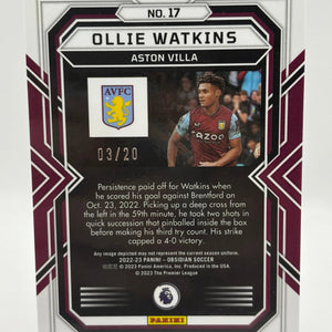 2022-23 Panini Obsidian Soccer Ollie Watkins #17 03/20 Blue FRENLY BRICKS - Open 7 Days