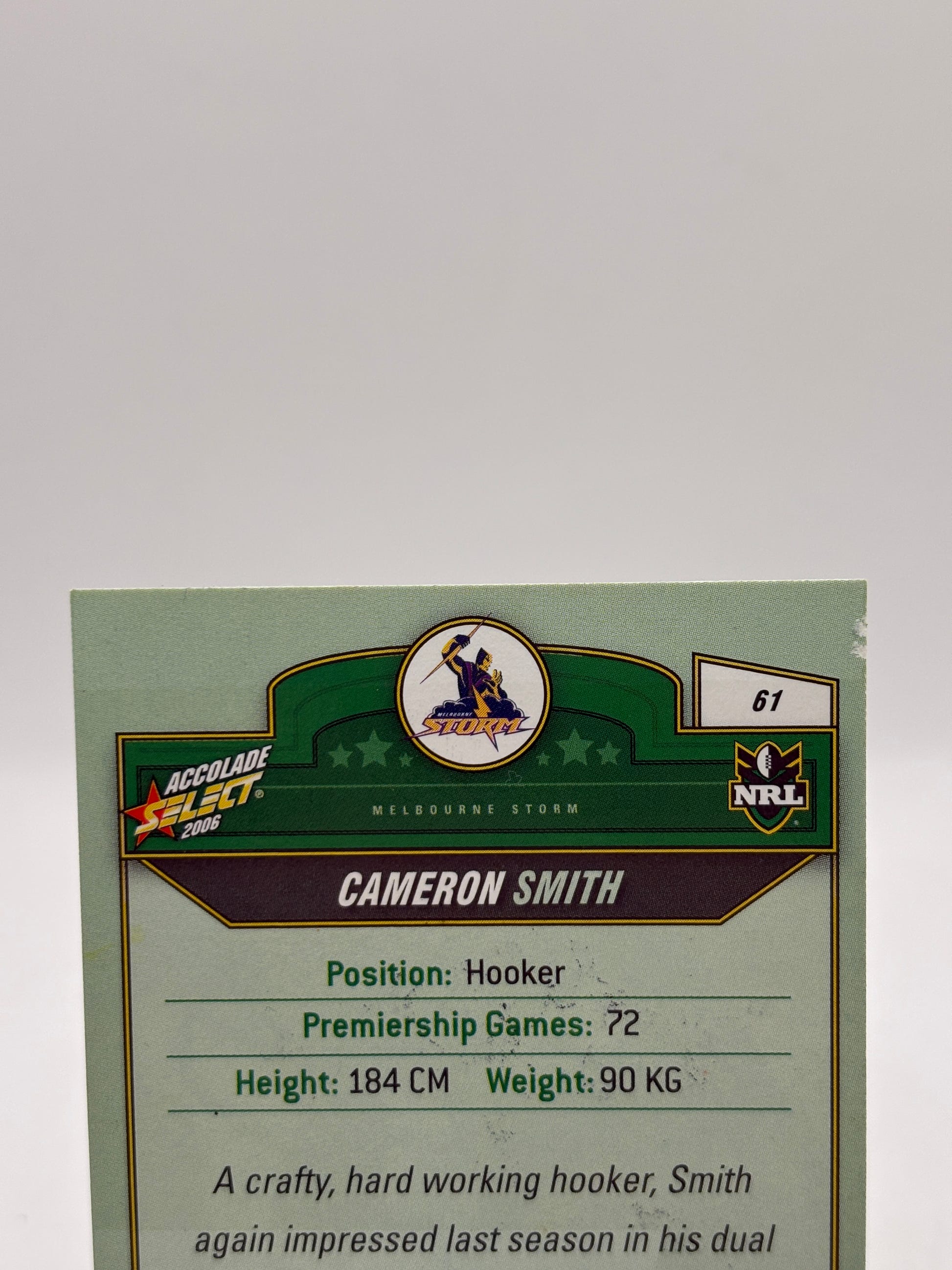 2006 Select NRL - #61 Cameron Smith Melbourne Storm On Card Auto image 3