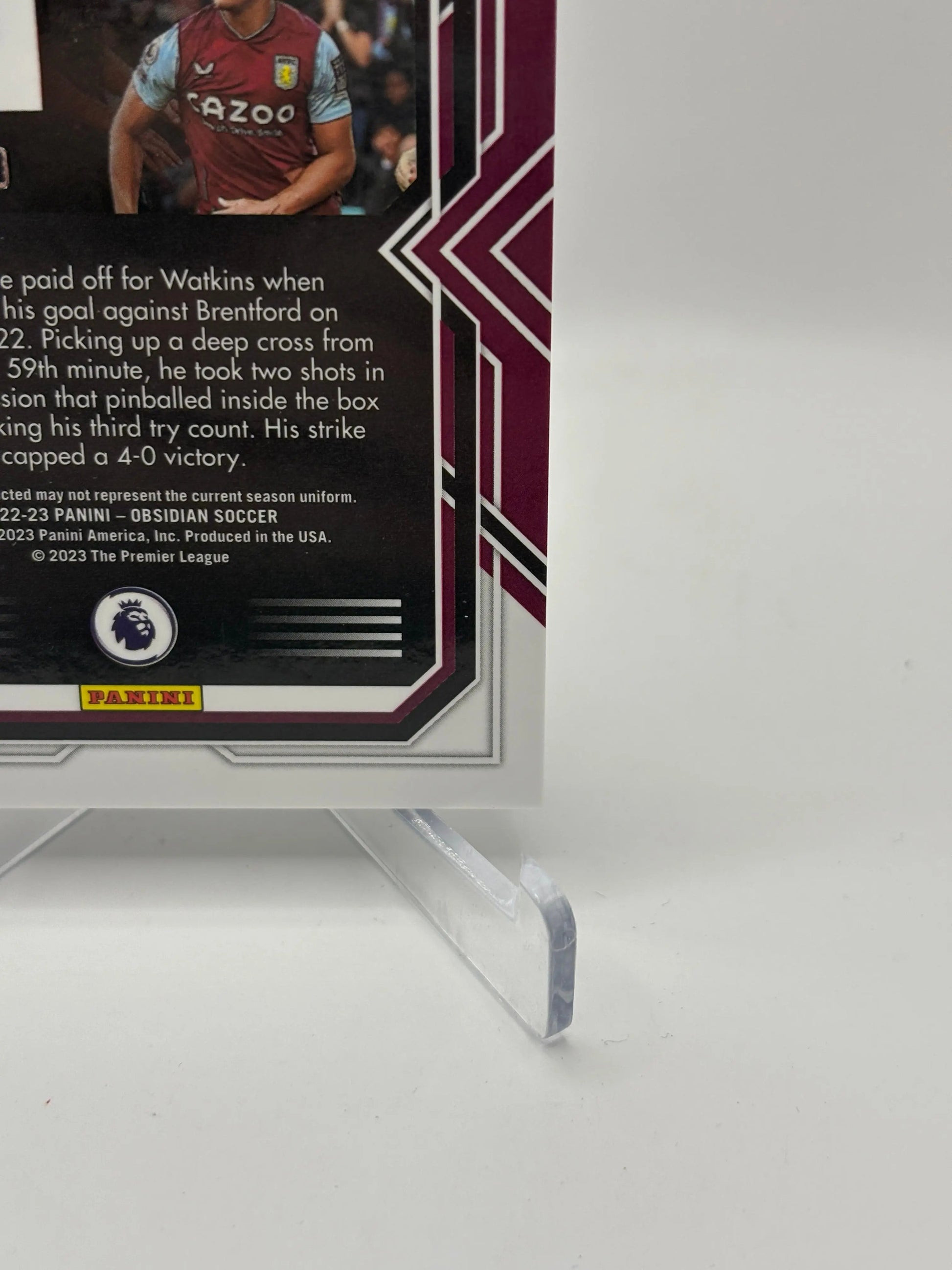 2022-23 Panini Obsidian Soccer Ollie Watkins #17 03/20 Blue FRENLY BRICKS - Open 7 Days