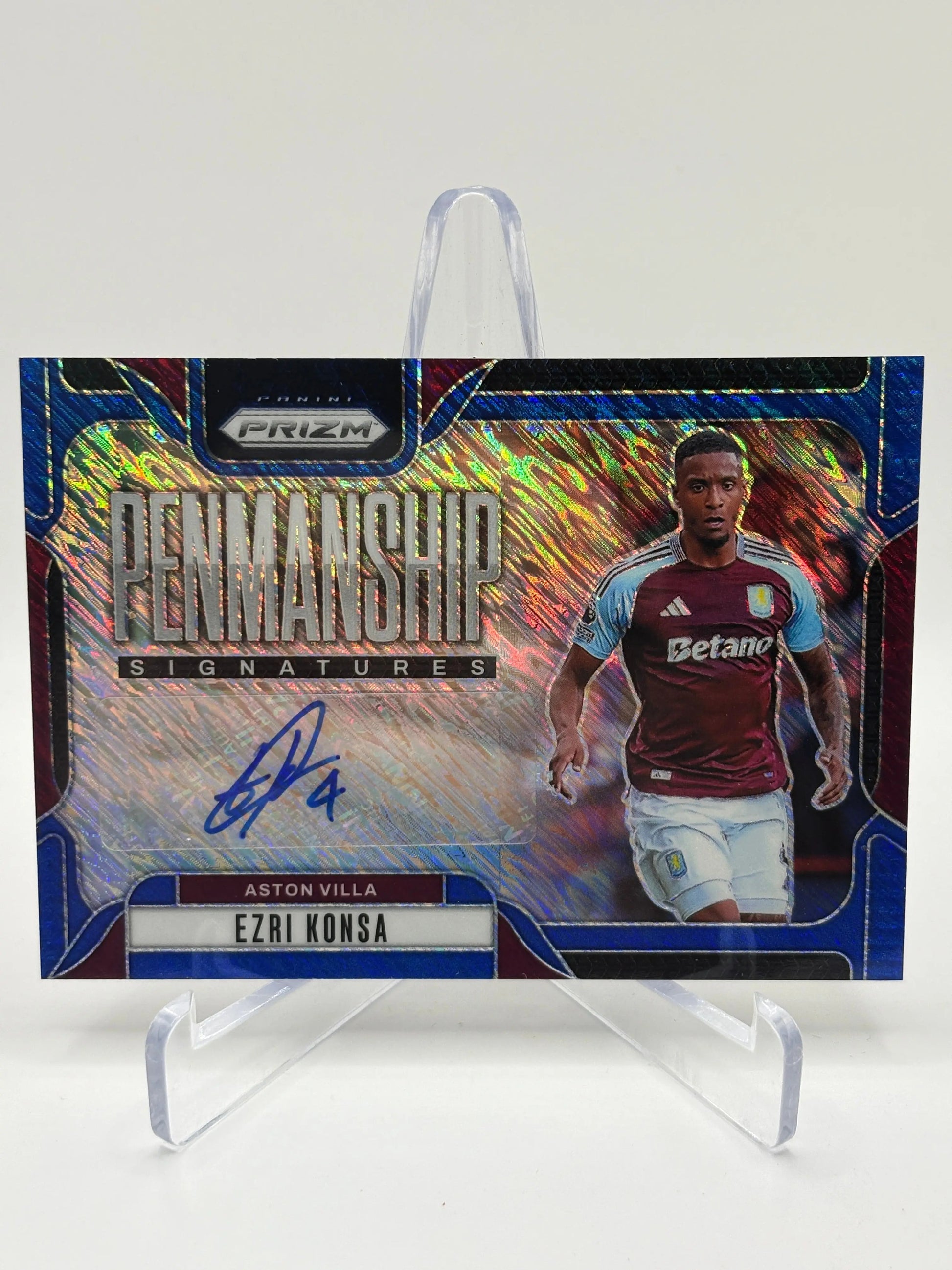 2024-25 Panini Prizm Premier League - Ezri Konsa Penmanship Shimmer Auto FRENLY BRICKS - Open 7 Days