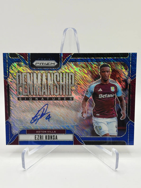 2024-25 Panini Prizm Premier League - Ezri Konsa Penmanship Shimmer Auto FRENLY BRICKS - Open 7 Days