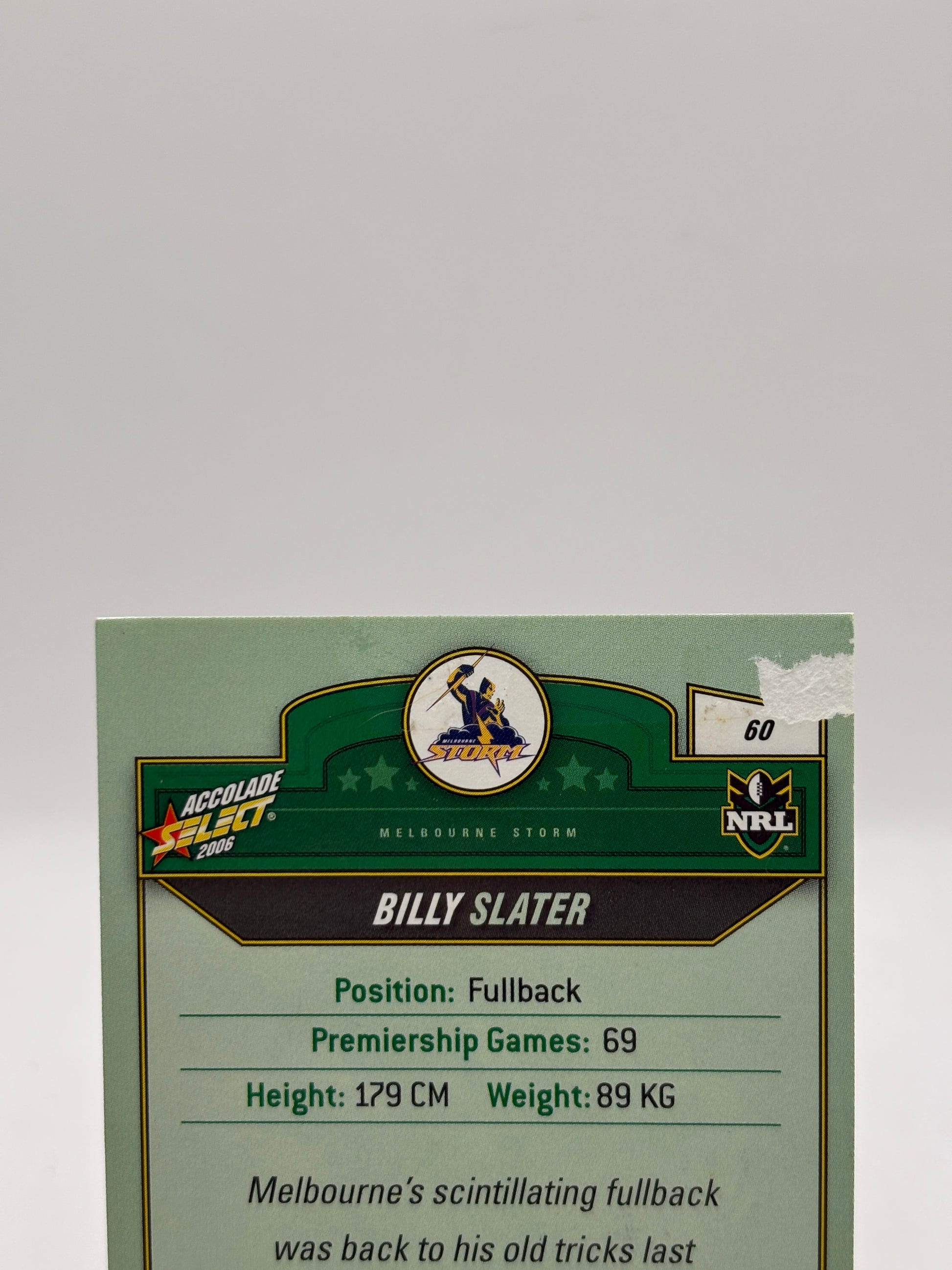 2006 Select NRL #60 Billy Slater On Card Auto image 3