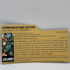 GI Joe 25th Anniversary - Cpl. Breaker Figure Loose with Accessories FRENLY BRICKS - Open 7 Days