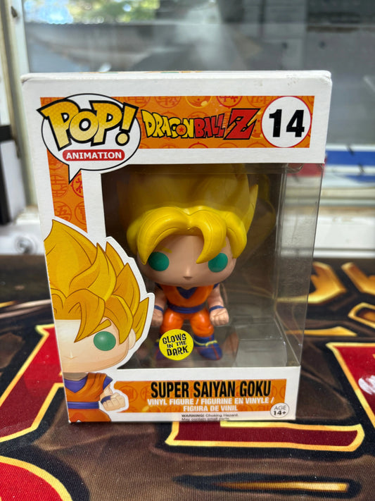 Funko Pop Vinyl Figure Dragon Ball Z #14 Super Saiyan Goku GITD Glow FRENLY BRICKS - Open 7 Days