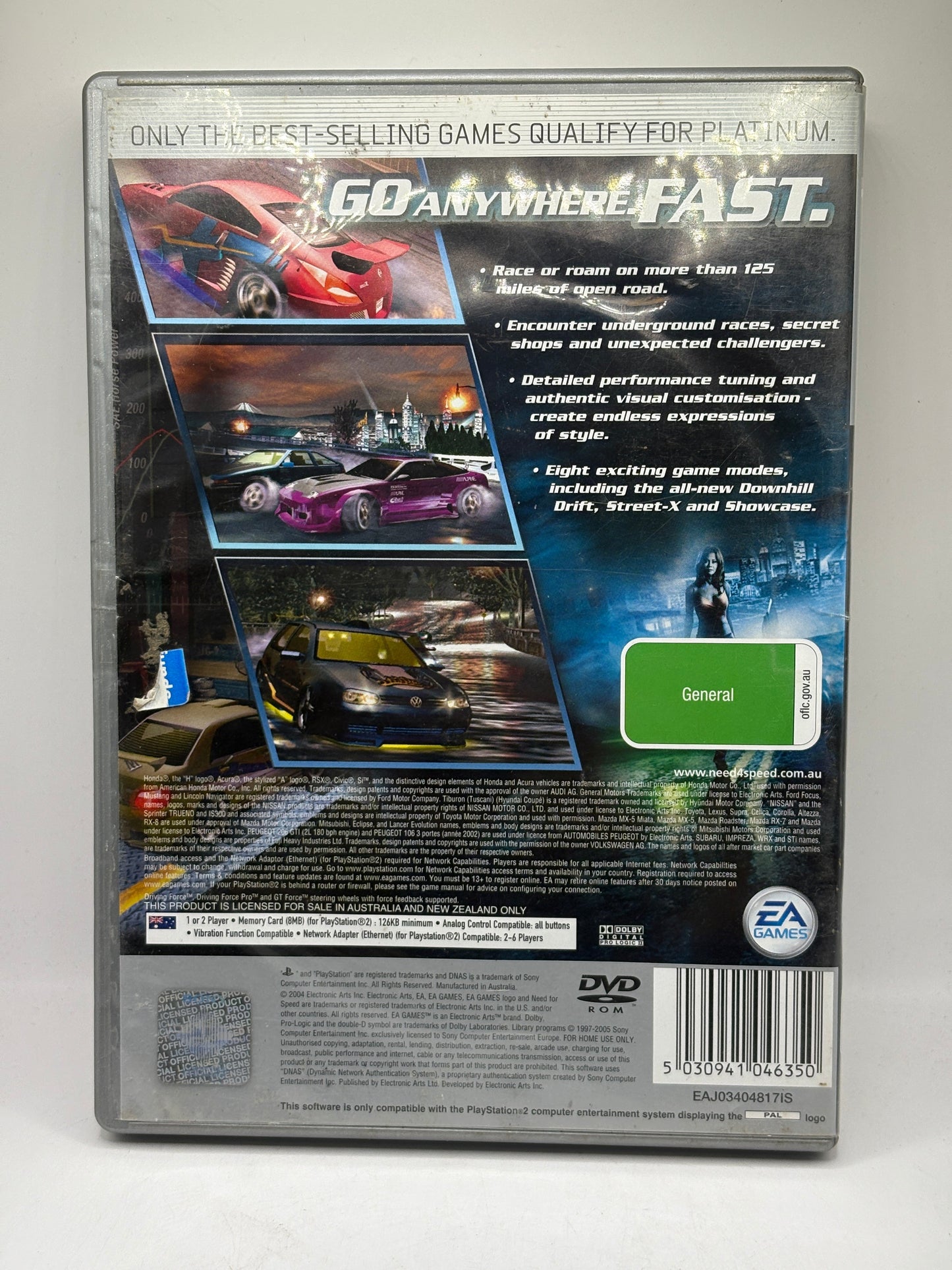 Need For Speed Underground 2 PLAYSTATION 2 Platinum PS2 Complete PAL FRENLY BRICKS - Open 7 Days
