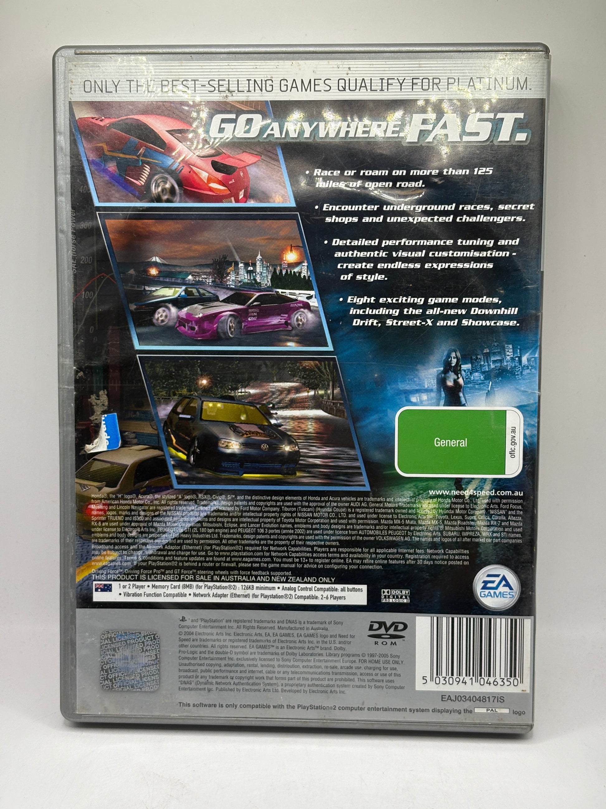 Need For Speed Underground 2 PLAYSTATION 2 Platinum PS2 Complete PAL FRENLY BRICKS - Open 7 Days