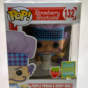 Funko POP! Strawberry Shortcake #132 Purple Pieman & Berry Bird 2016 Con Scented FRENLY BRICKS - Open 7 Days