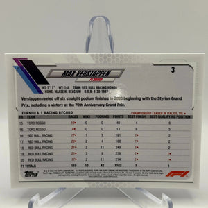 2021 Topps Chrome Formula 1 F1 - Max Verstappen Blue Cracked Ice FRENLY BRICKS - Open 7 Days