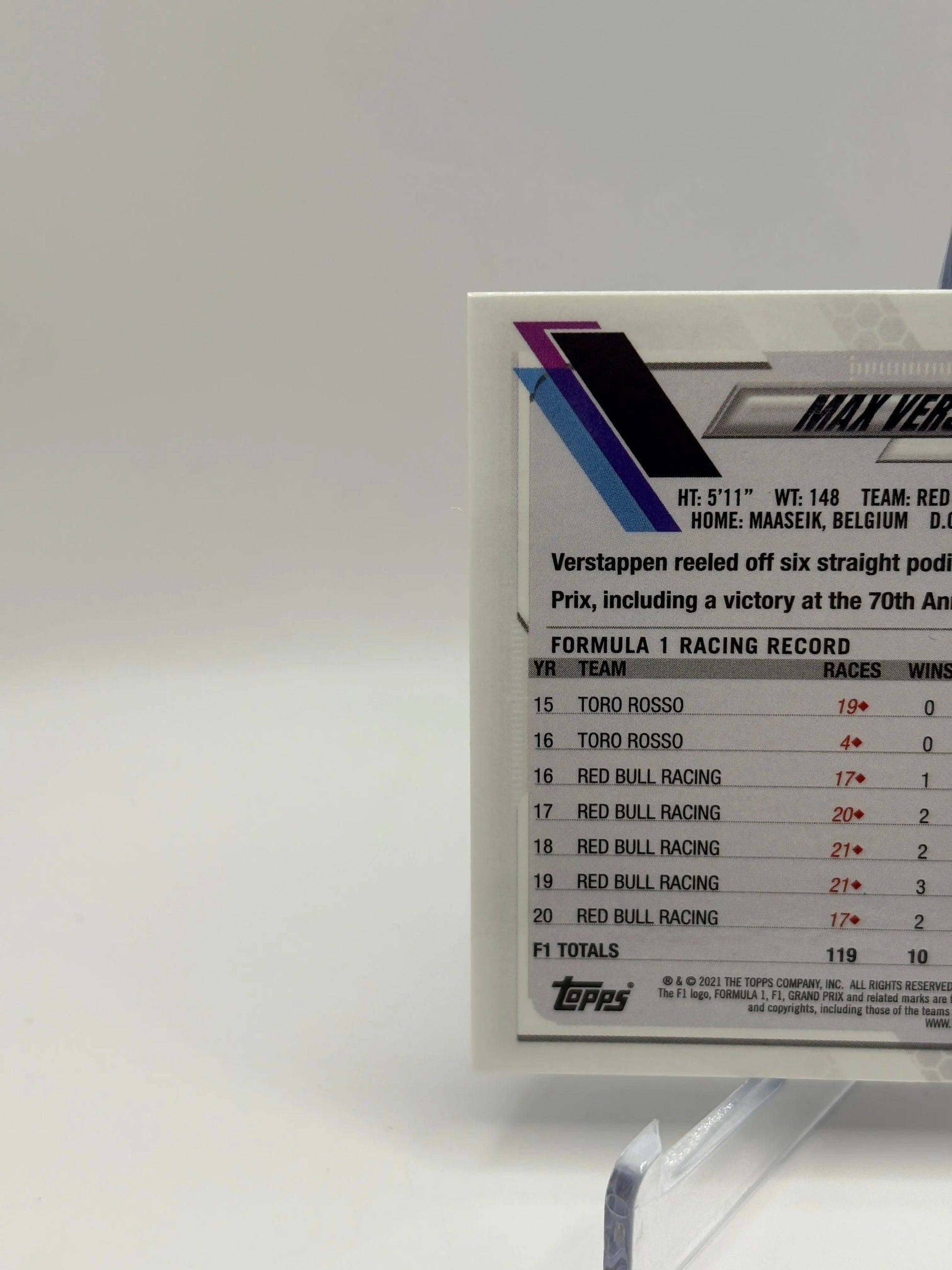 2021 Topps Chrome Formula 1 F1 - Max Verstappen Blue Cracked Ice FRENLY BRICKS - Open 7 Days