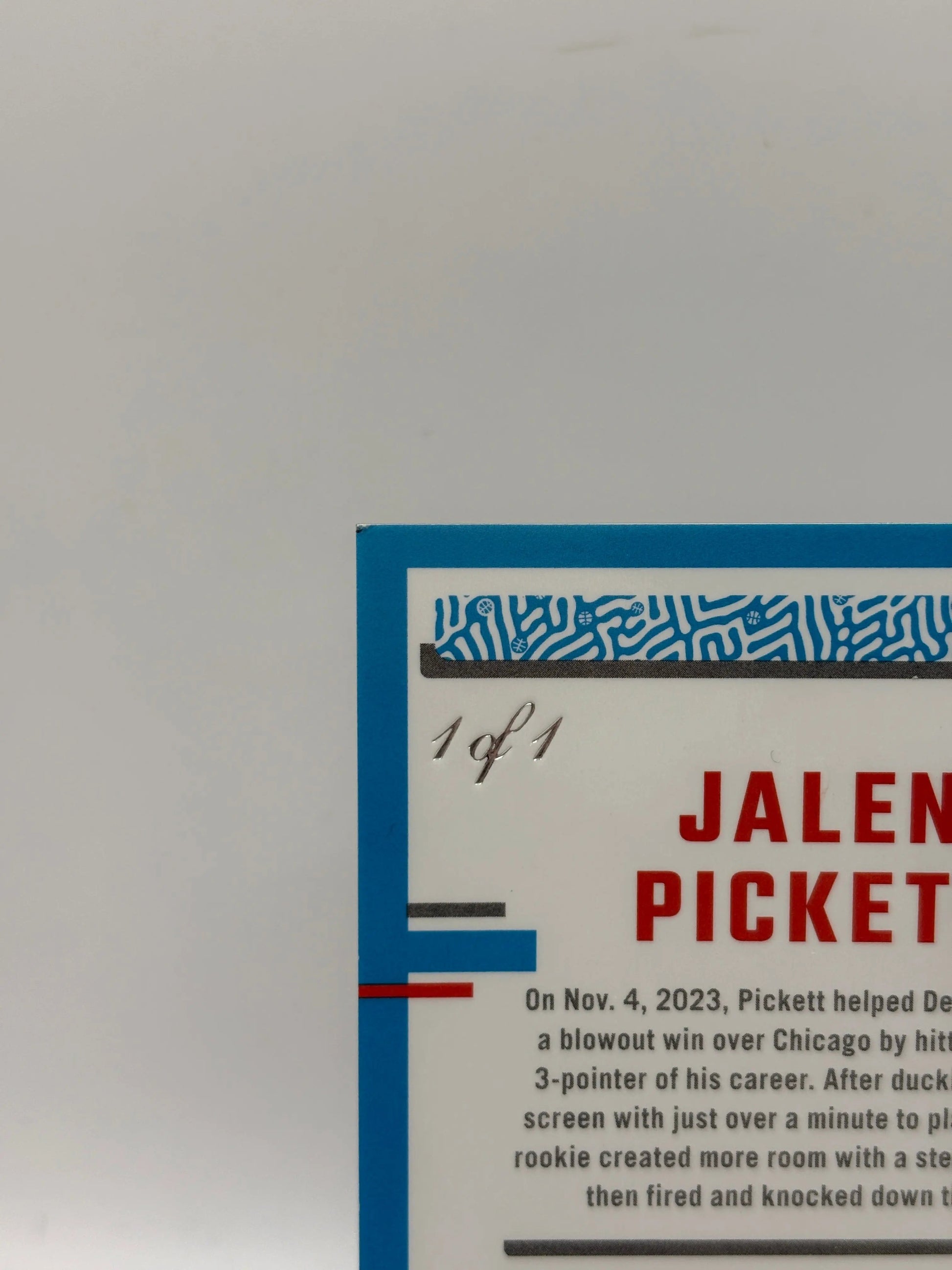 2023-24 Panini Donruss Optic Basketball - Jalen Pickett Rated Rookie 1 OF 1 Fastbreak Black FRENLY BRICKS - Open 7 Days