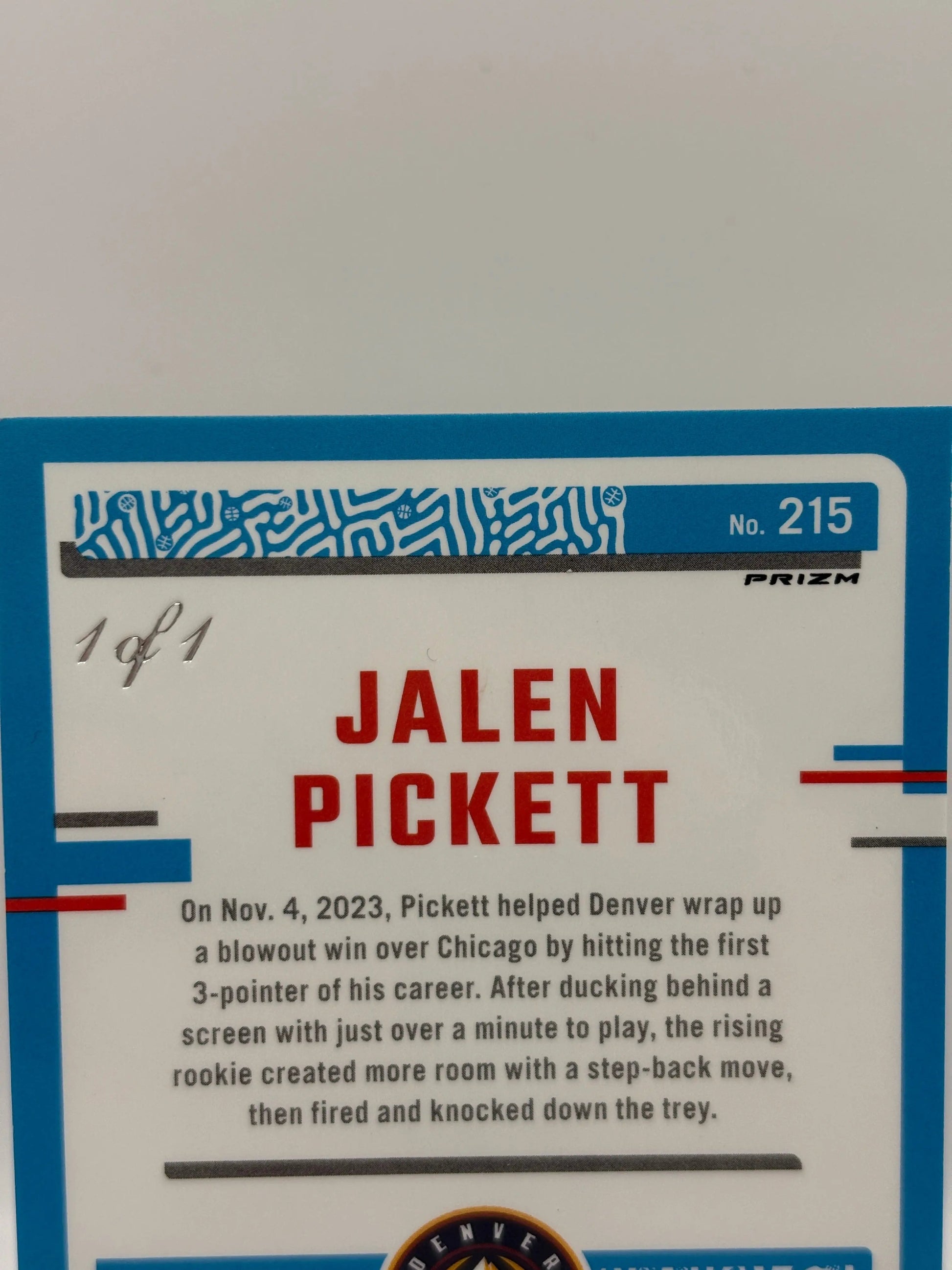 2023-24 Panini Donruss Optic Basketball - Jalen Pickett Rated Rookie 1 OF 1 Fastbreak Black FRENLY BRICKS - Open 7 Days