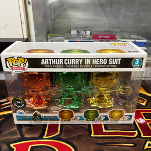 Funko Pop Vinyls Aquaman, Arthur Curry in Hero Suit, Popcultcha, 3 Pack FRENLY BRICKS - Open 7 Days
