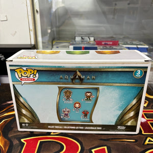 Funko Pop Vinyls Aquaman, Arthur Curry in Hero Suit, Popcultcha, 3 Pack FRENLY BRICKS - Open 7 Days