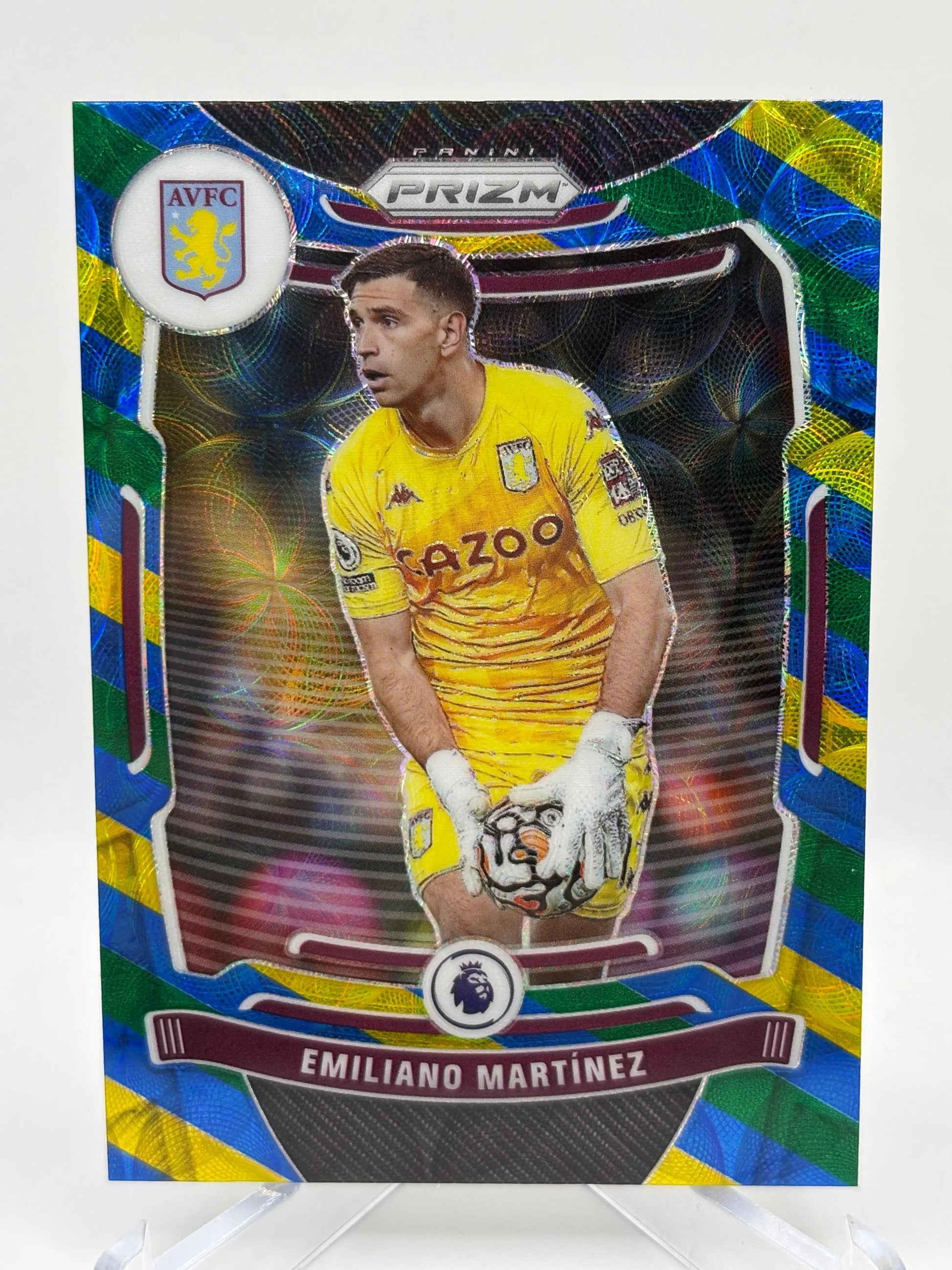 2021-22 Panini Prizm Premier League Soccer Emiliano Martinez Blue Green Yellow Scope FRENLY BRICKS - Open 7 Days