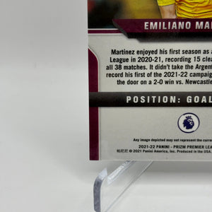 2021-22 Panini Prizm Premier League Soccer Emiliano Martinez Blue Green Yellow Scope FRENLY BRICKS - Open 7 Days