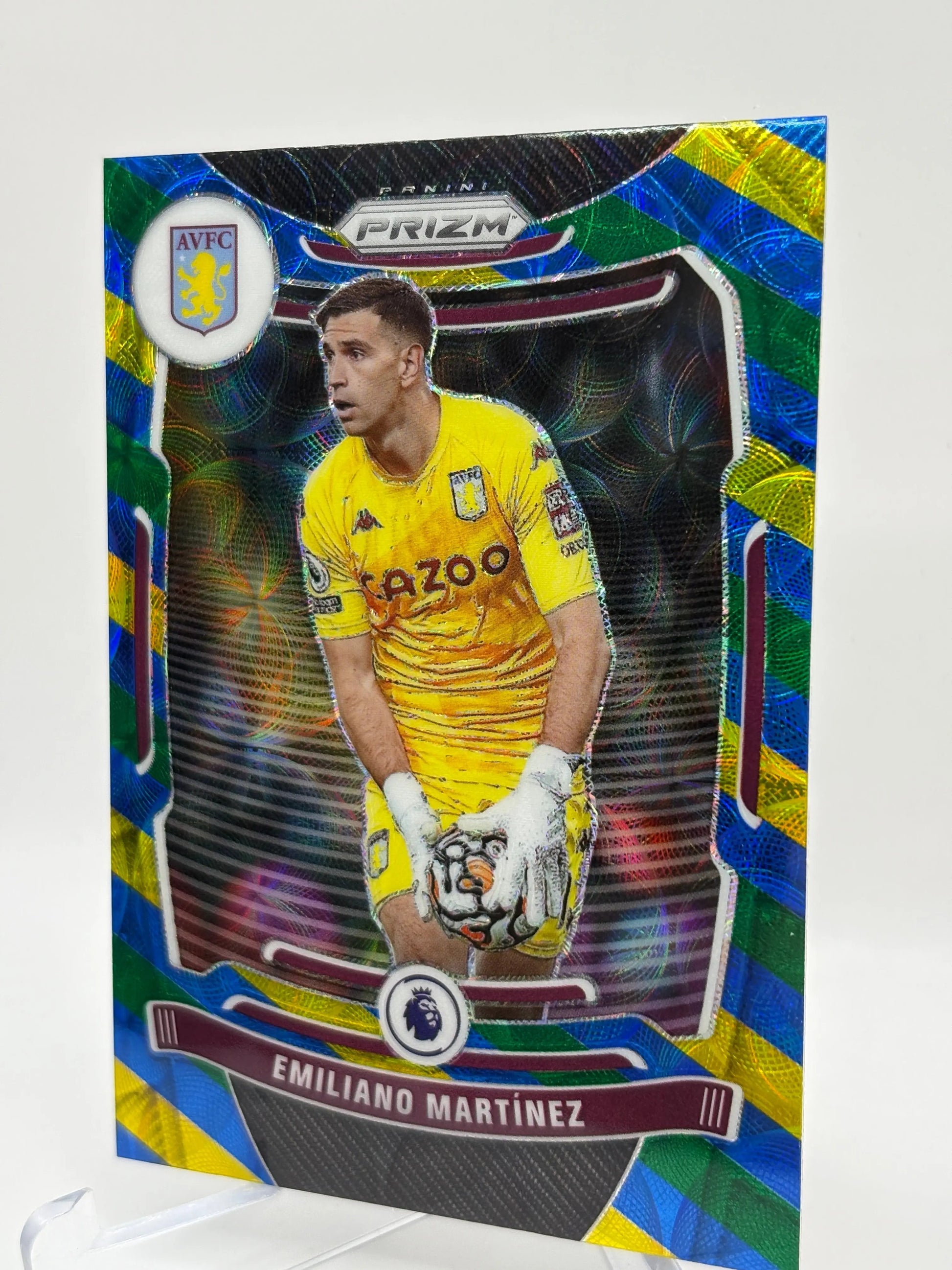 2021-22 Panini Prizm Premier League Soccer Emiliano Martinez Blue Green Yellow Scope FRENLY BRICKS - Open 7 Days