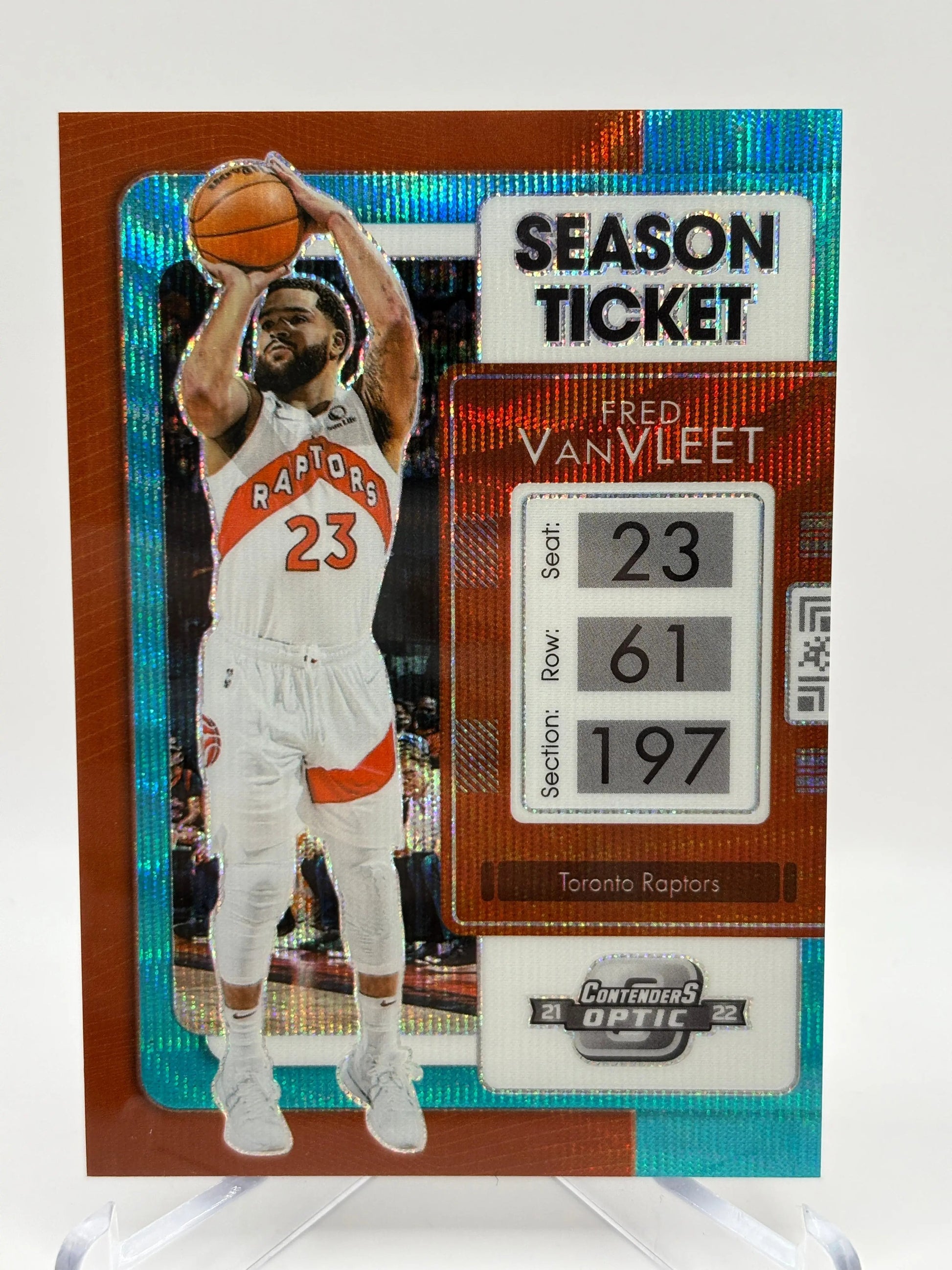 2022 Panini Contenders Optic Basketball Season Ticket Fred VanVleet /45 Red Blue Wave FRENLY BRICKS - Open 7 Days