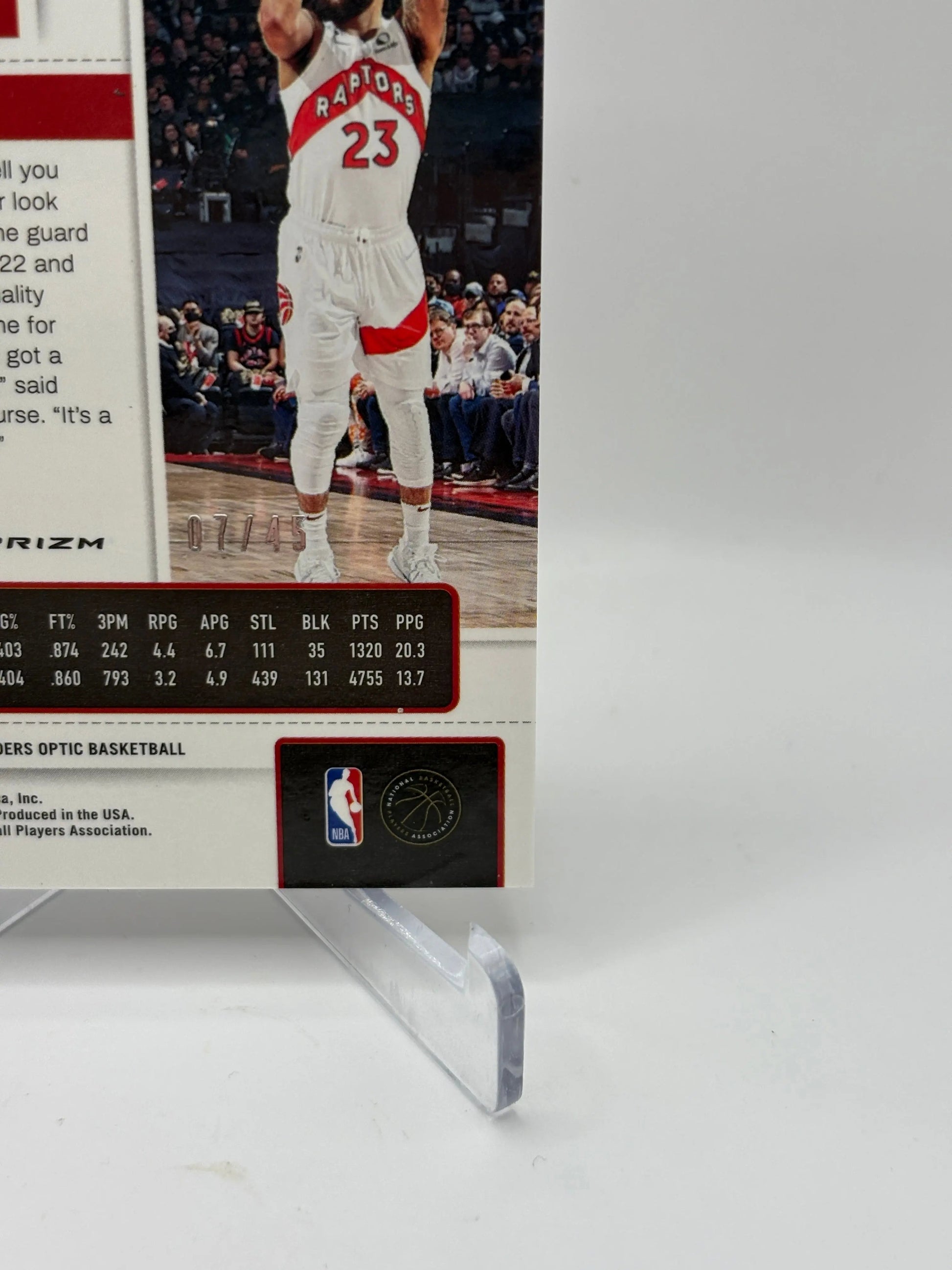 2022 Panini Contenders Optic Basketball Season Ticket Fred VanVleet /45 Red Blue Wave FRENLY BRICKS - Open 7 Days