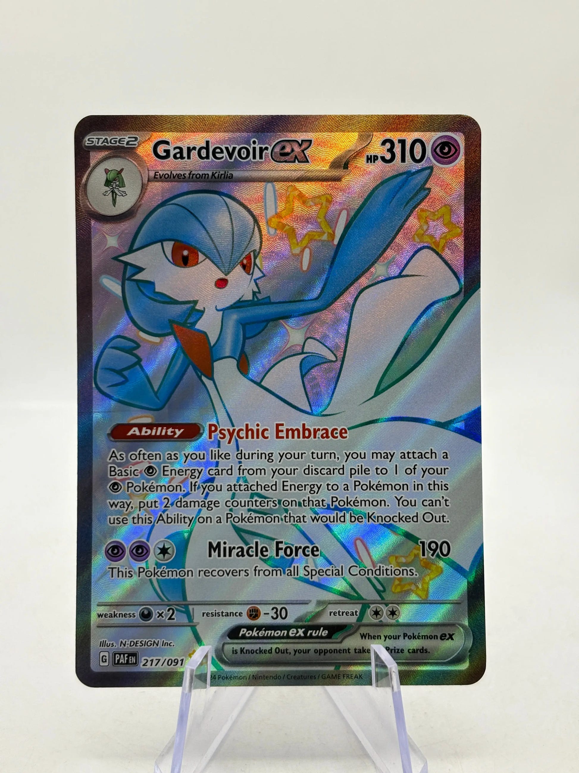 Pokemon TCG Paldean Fates - Gardevoir EX 217/091 Full Art Shiny NM FRENLY BRICKS - Open 7 Days image 1