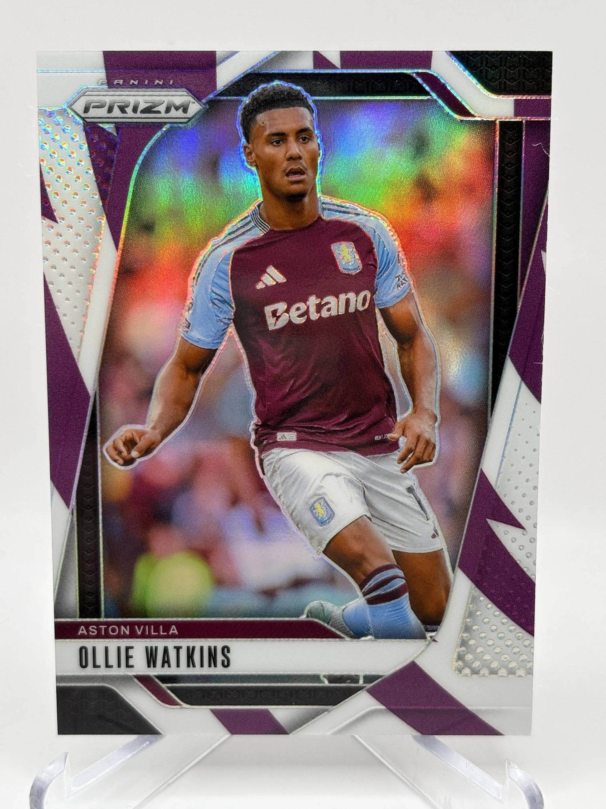 2024-25 Panini Prizm Premier League Ollie Watkins Purple White Stripe /92 FRENLY BRICKS - Open 7 Days