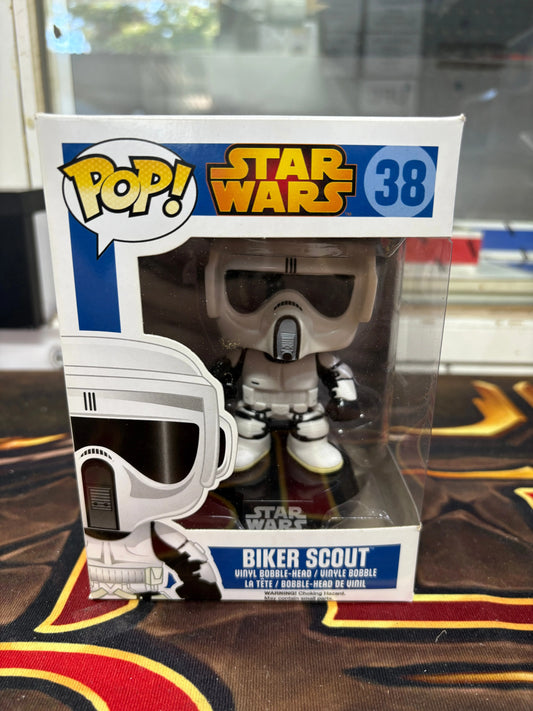Funko Pop! Vinyl Figure Star Wars - Biker Scout #38 Blue Box 2014 FRENLY BRICKS - Open 7 Days