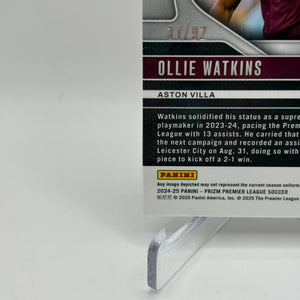 2024-25 Panini Prizm Premier League Ollie Watkins Purple White Stripe /92 FRENLY BRICKS - Open 7 Days