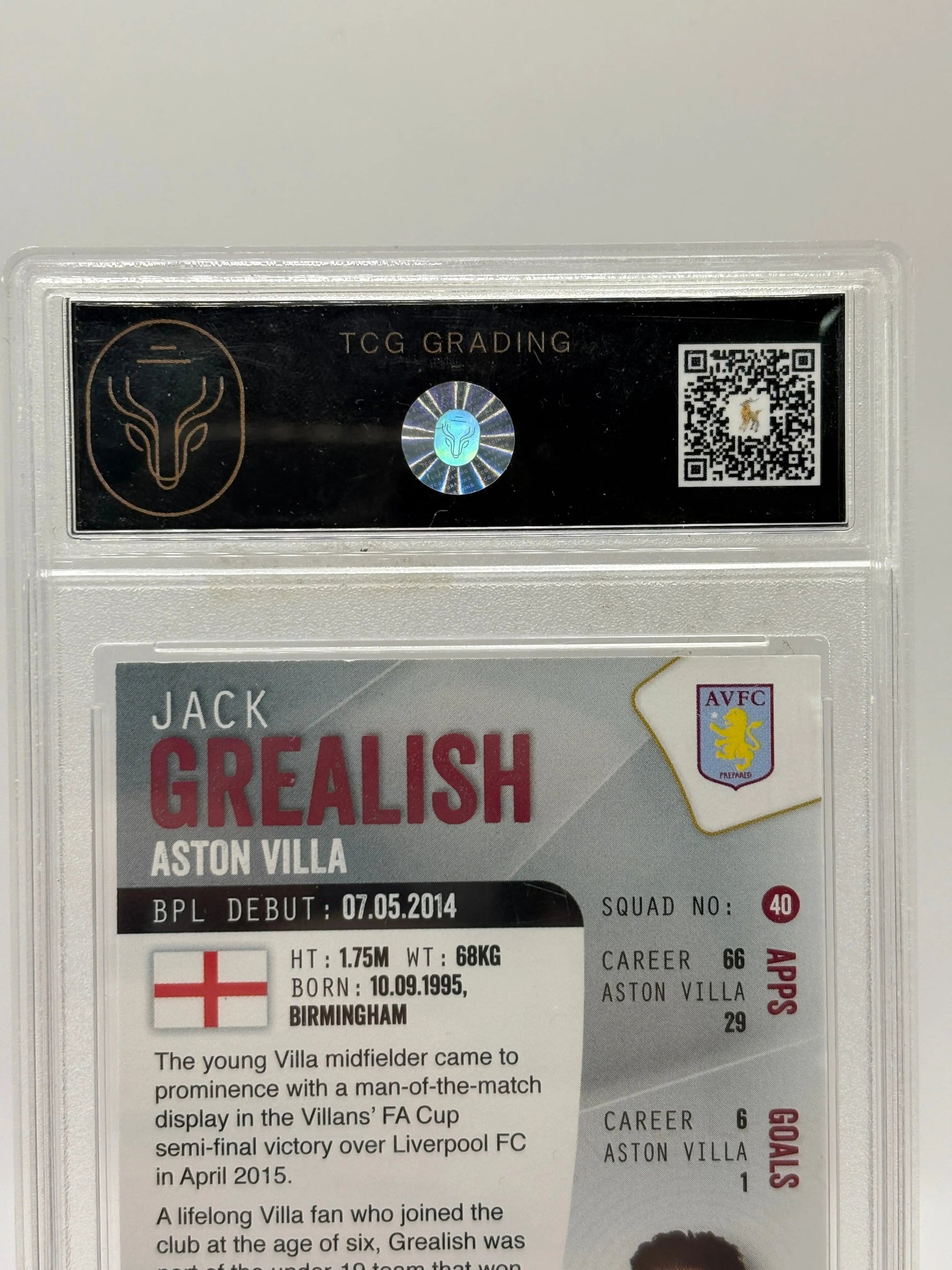 TCG Grading 8.5 2015-16 Topps Premier League Jack Grealish Future Star FRENLY BRICKS - Open 7 Days