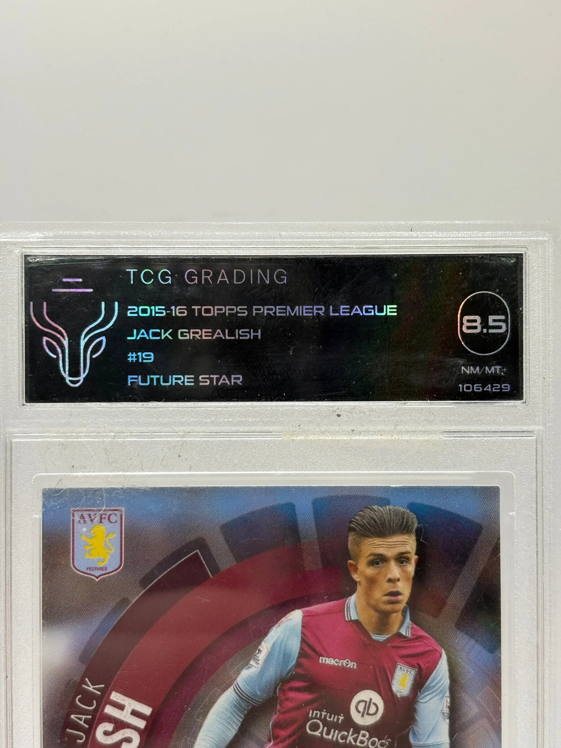TCG Grading 8.5 2015-16 Topps Premier League Jack Grealish Future Star FRENLY BRICKS - Open 7 Days