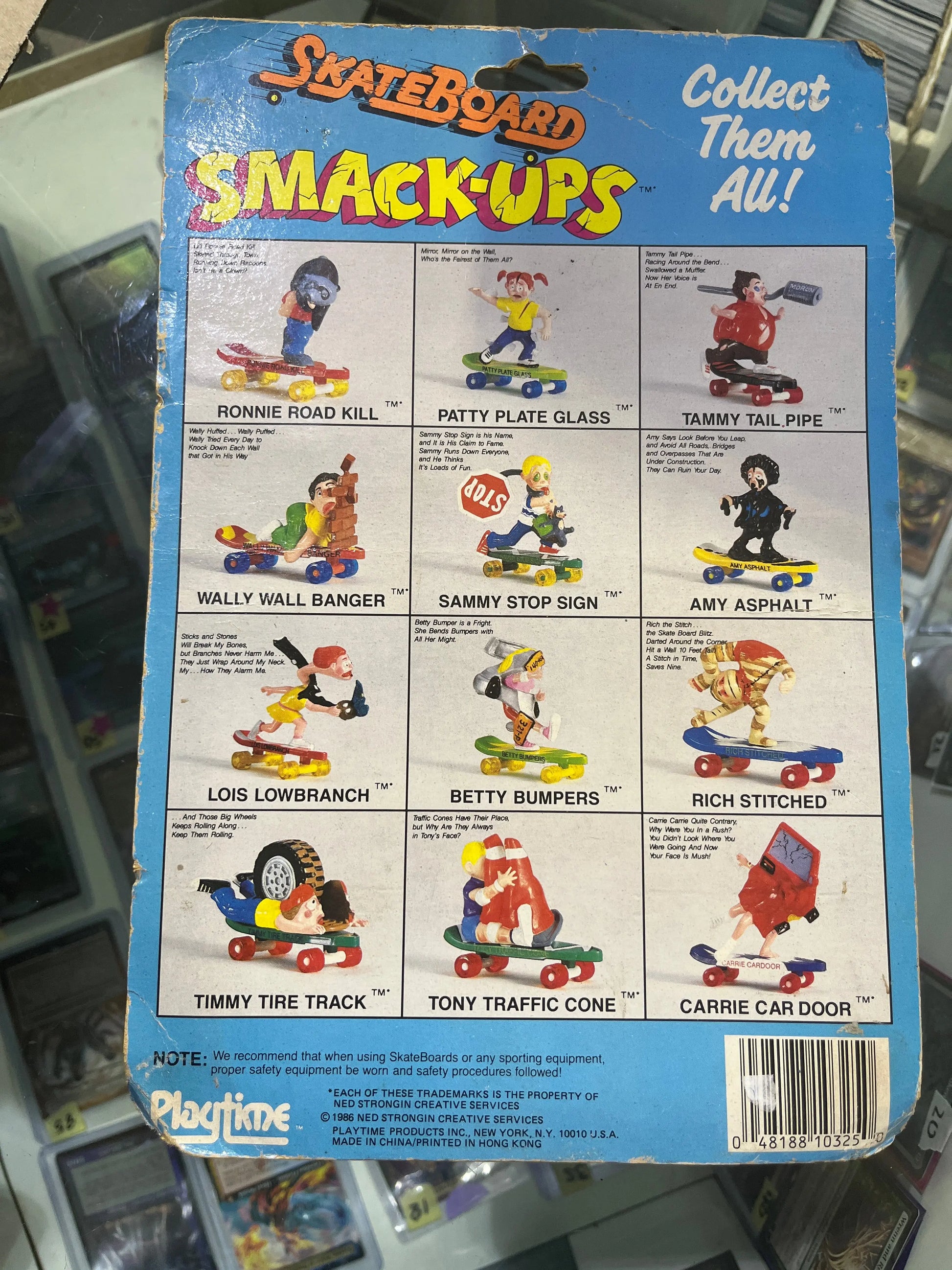 Skateboard Smack-Ups Patty Plate Glass Playtime 1986. New in Package FRENLY BRICKS - Open 7 Days