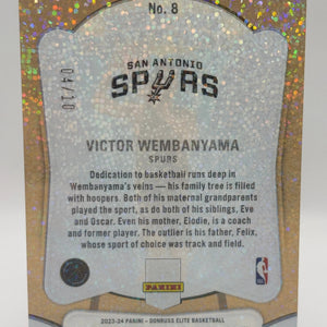 2023-24 Panini Donruss Elite - Victor Wembanyama 04/10 Gold Glass Masters FRENLY BRICKS - Open 7 Days