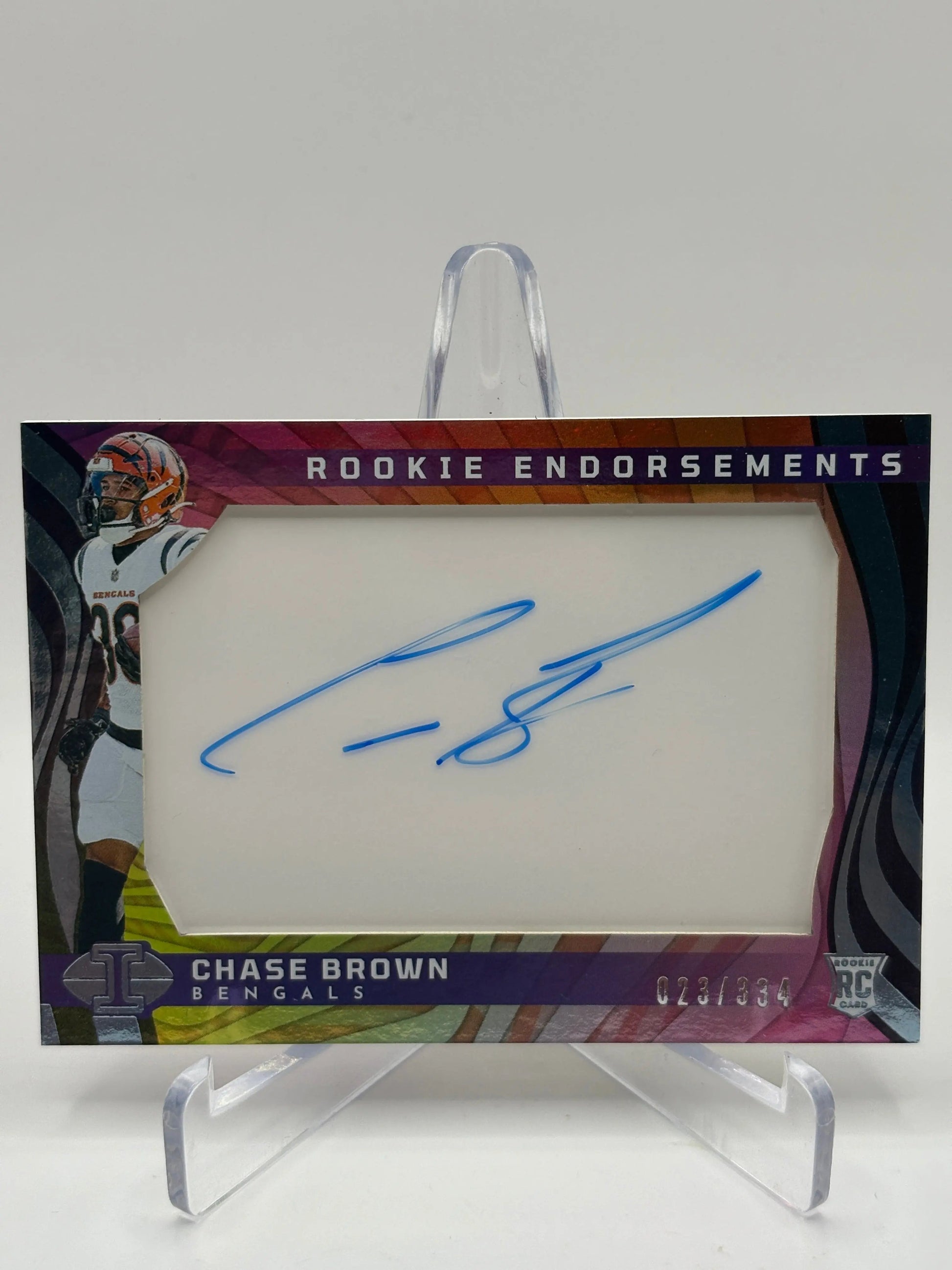 2023 Panini Illusions Football Chase Brown Rookie Auto /334 #RE-CBN FRENLY BRICKS - Open 7 Days