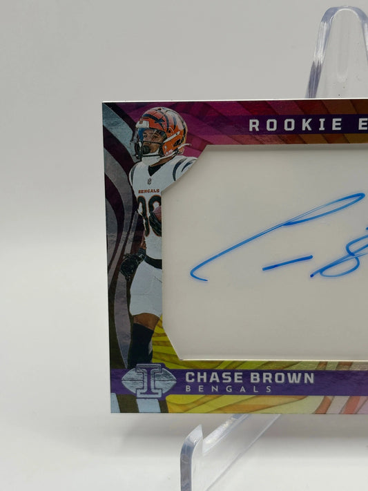 2023 Panini Illusions Football Chase Brown Rookie Auto /334 #RE-CBN FRENLY BRICKS - Open 7 Days
